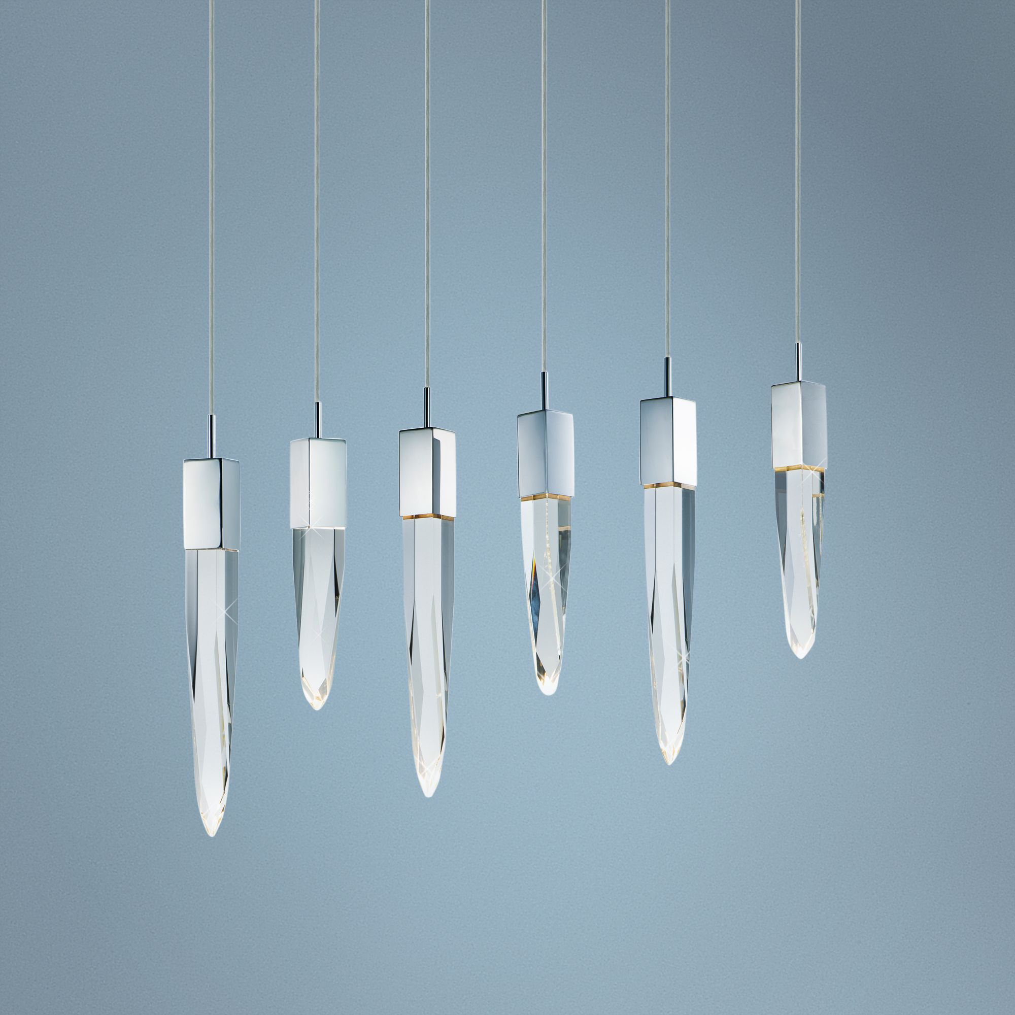 ET2 Quartz 39 1/4"W Nickel LED Kitchen Island Light Pendant