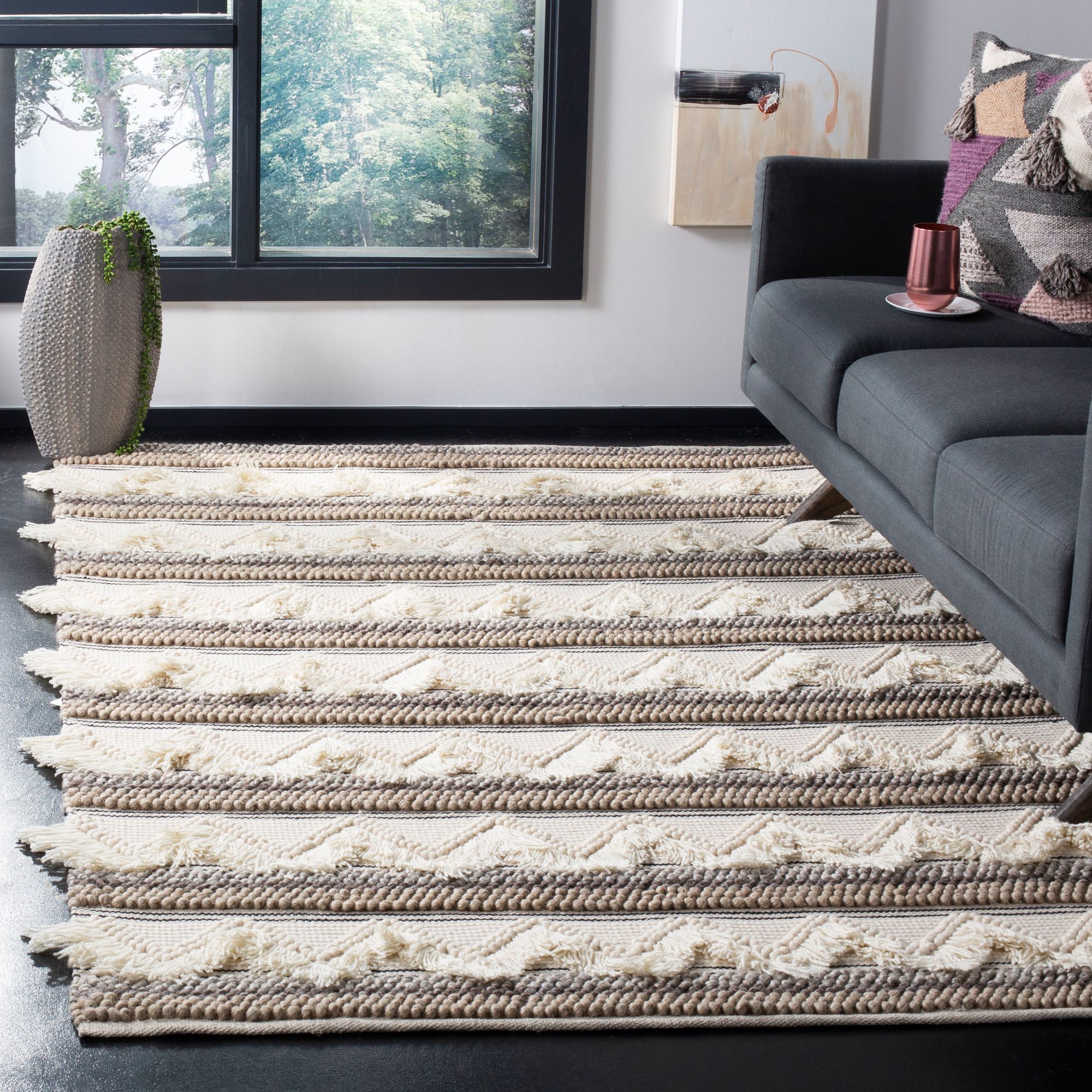 Safavieh NAT901A Ivory and Taupe Area Rug