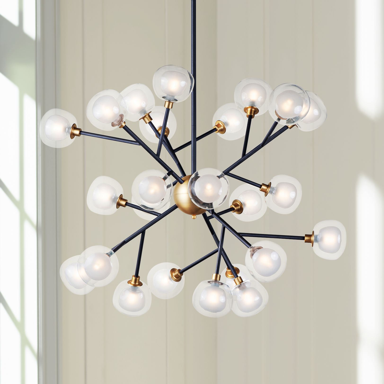 ET2 Pod 40" Wide Black and Gold 24-Light LED Pendant Light