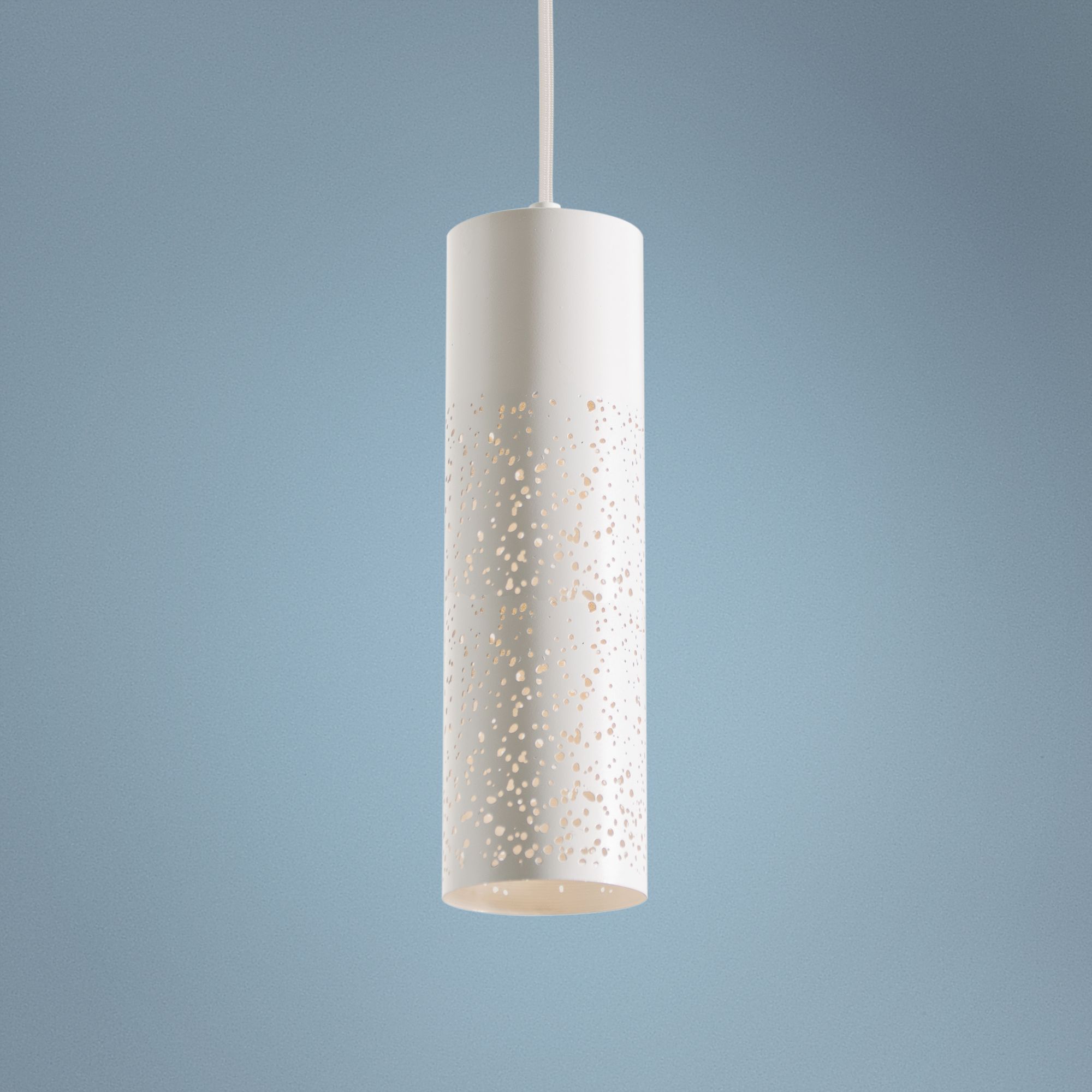 Ash 3 1/2" Wide White Cylinder LED Mini Pendant