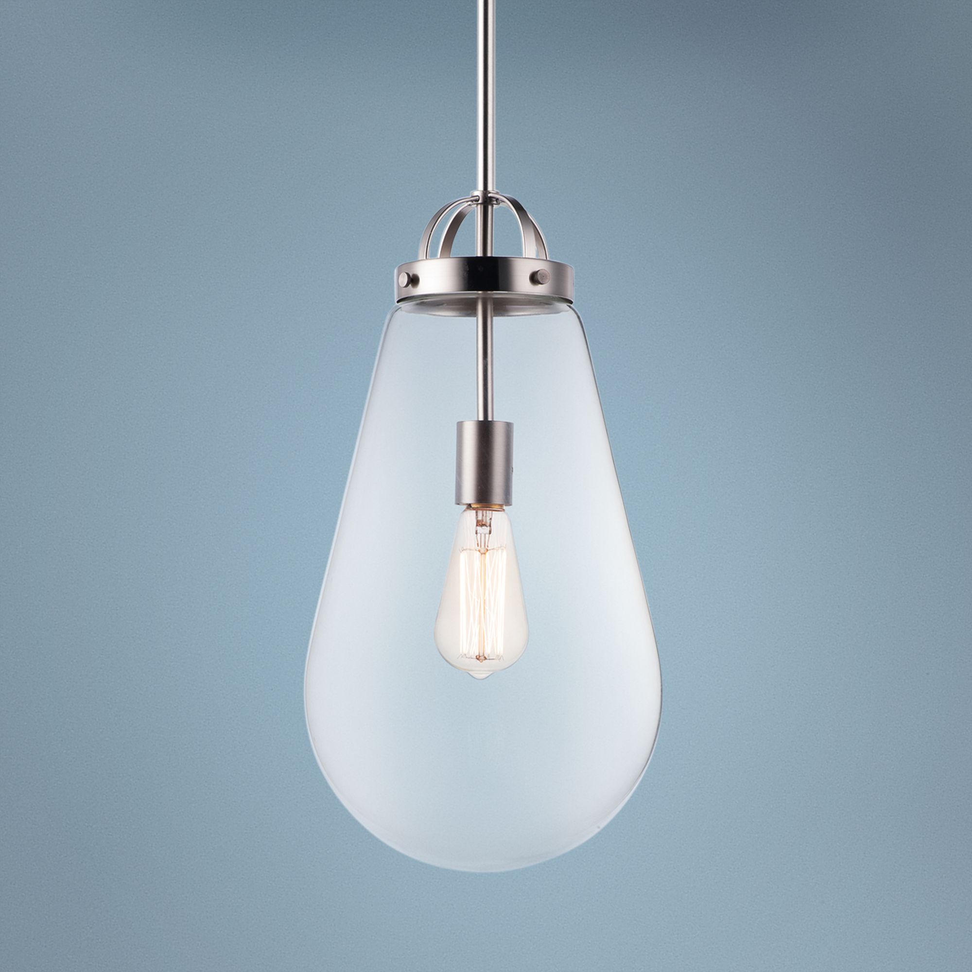 Maxim Nyla 9 1/2" Wide Satin Nickel Mini Pendant