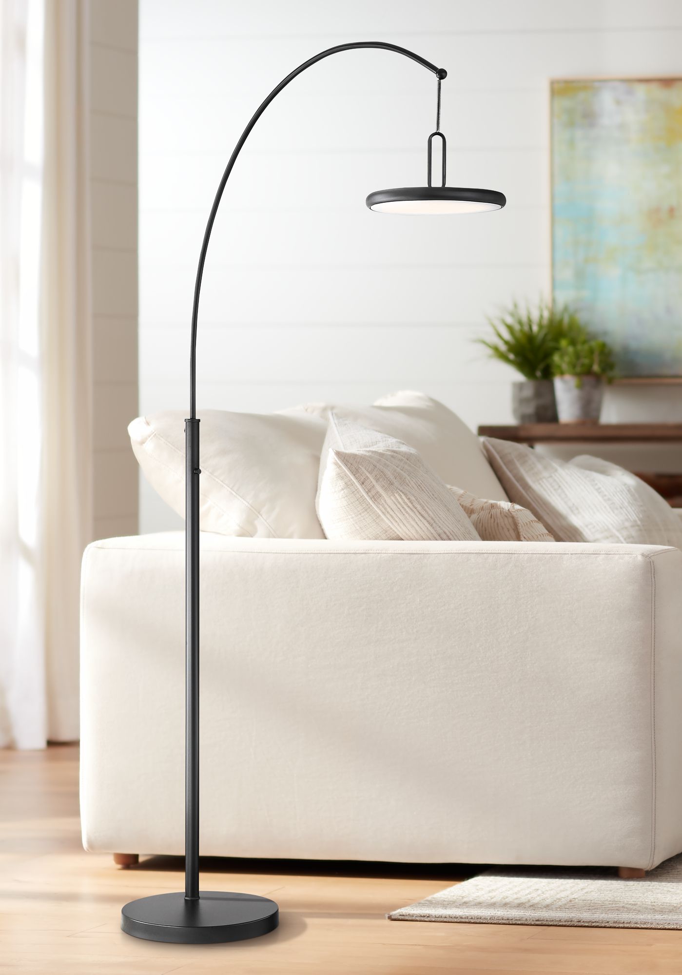 Lite Source Sailee Black LED Arc Floor Lamp