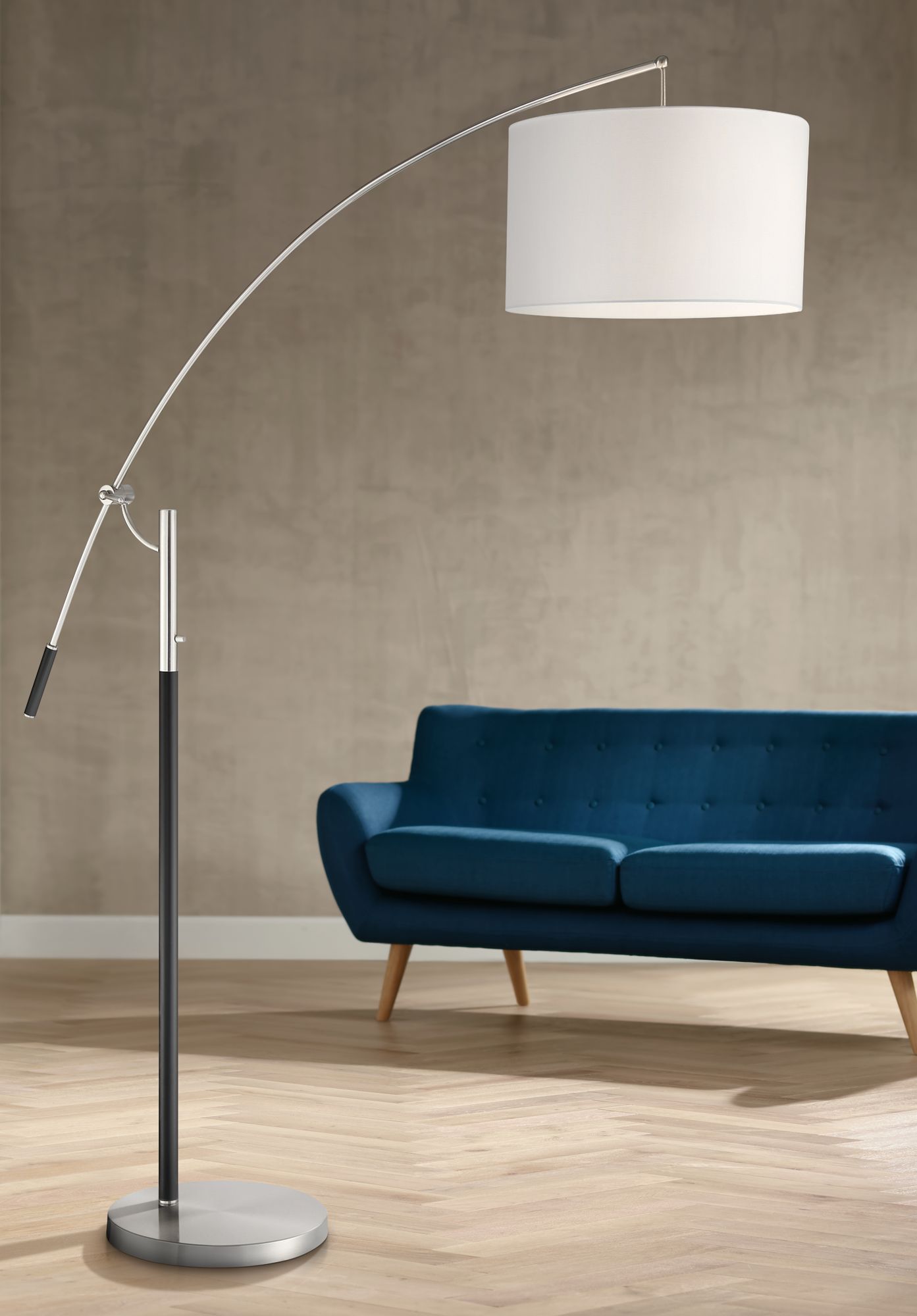 Florencia Brushed Nickel Arc Lamp with Adjustable Arm