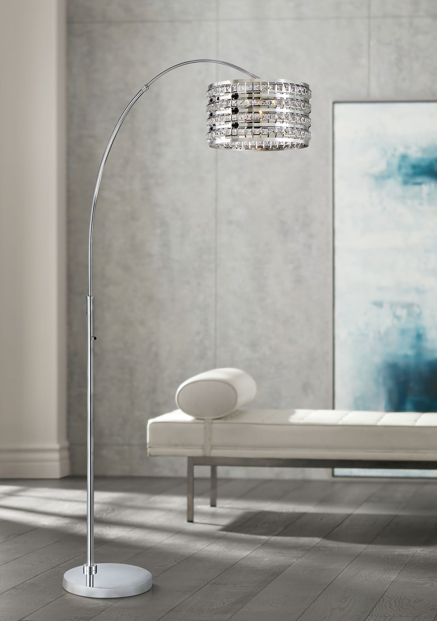 Lite Source Valerie Chrome Metal Arc Floor Lamp