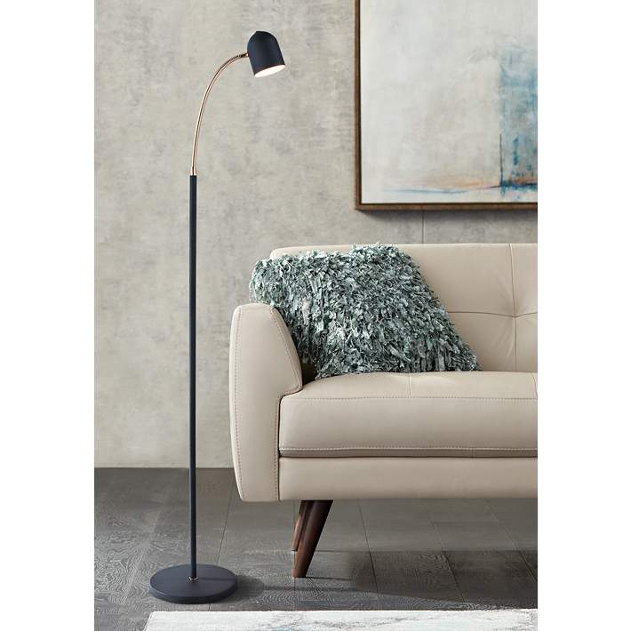 Lite Source Tiara Black And Brass Led, Led Gooseneck Floor Lamp With Adjustable Height