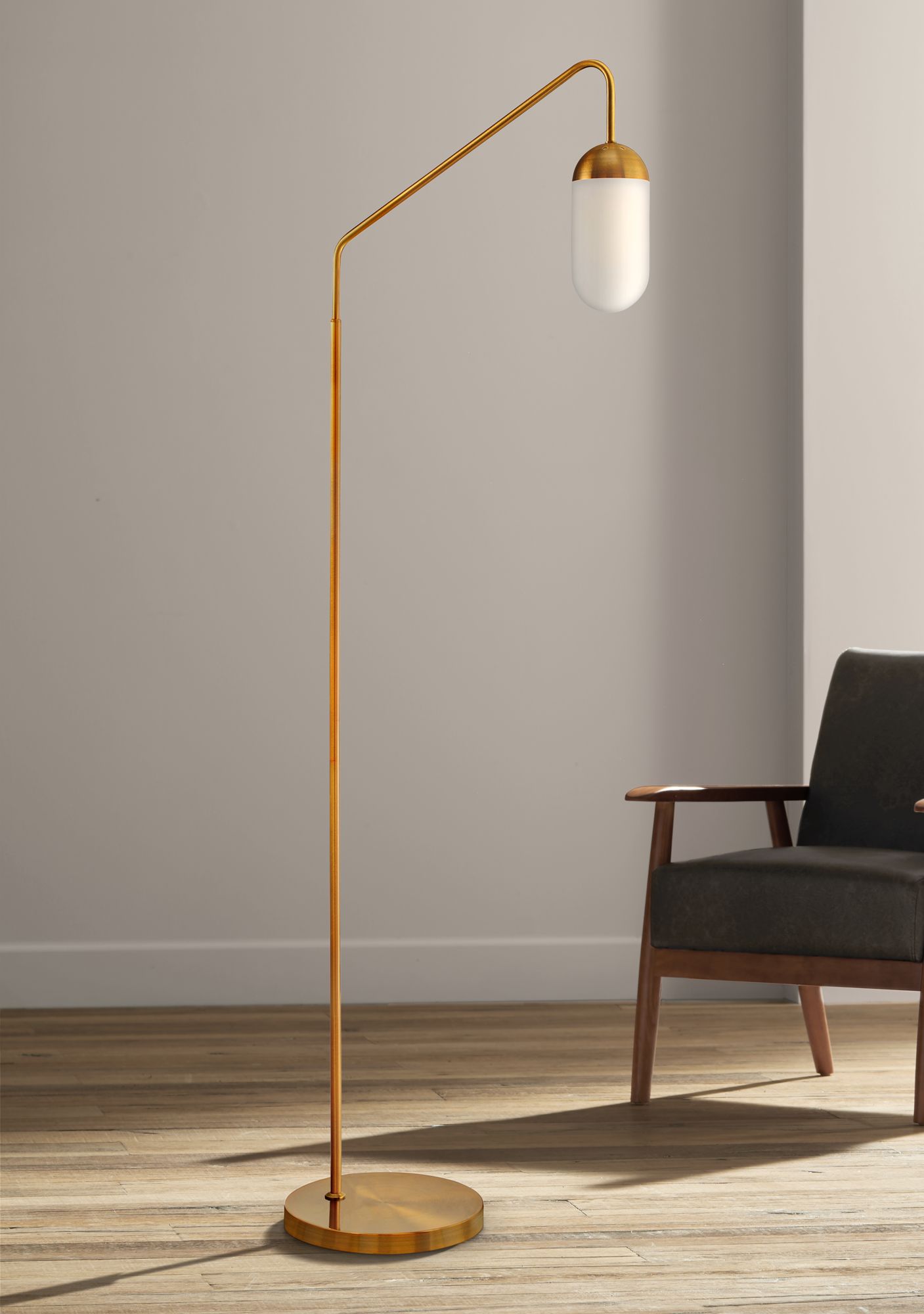 Lite Source Firefly Antique Brass Reading Floor Lamp
