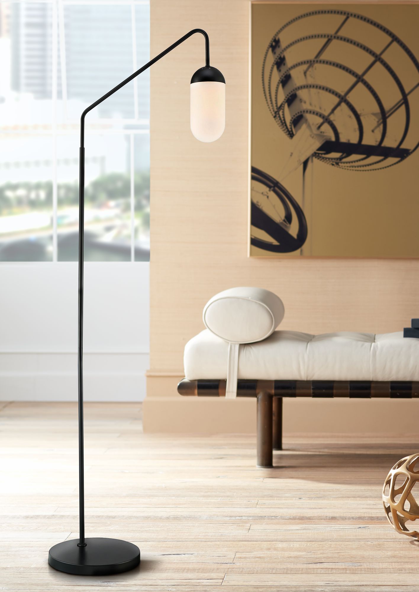 Lite Source Firefly Black Reading Floor Lamp