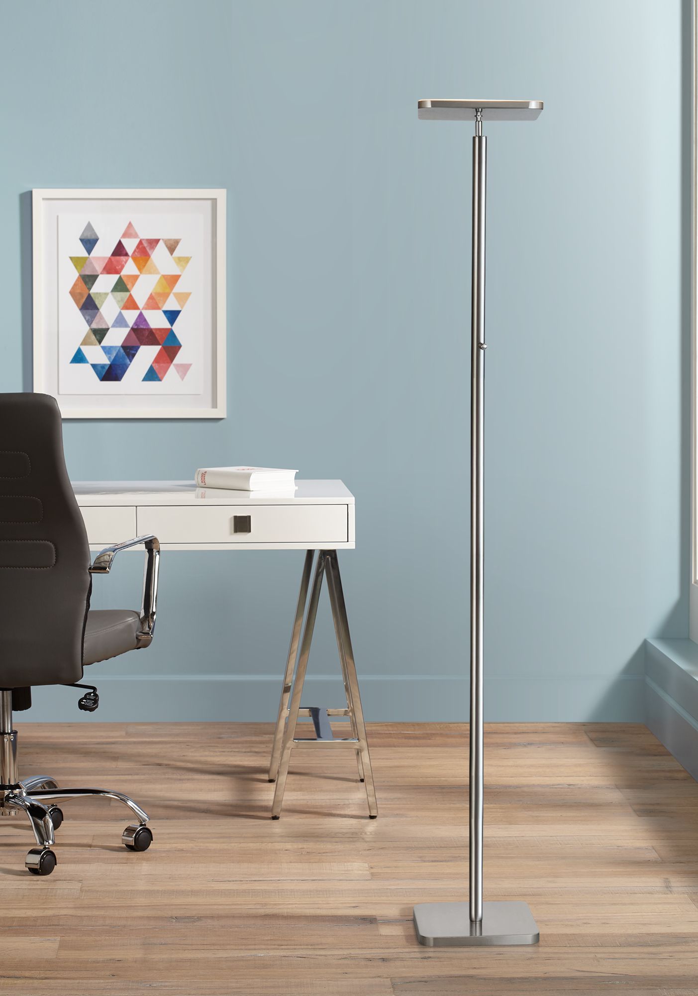 Lite Source Hector Brushed Nickel LED Torchiere Floor Lamp