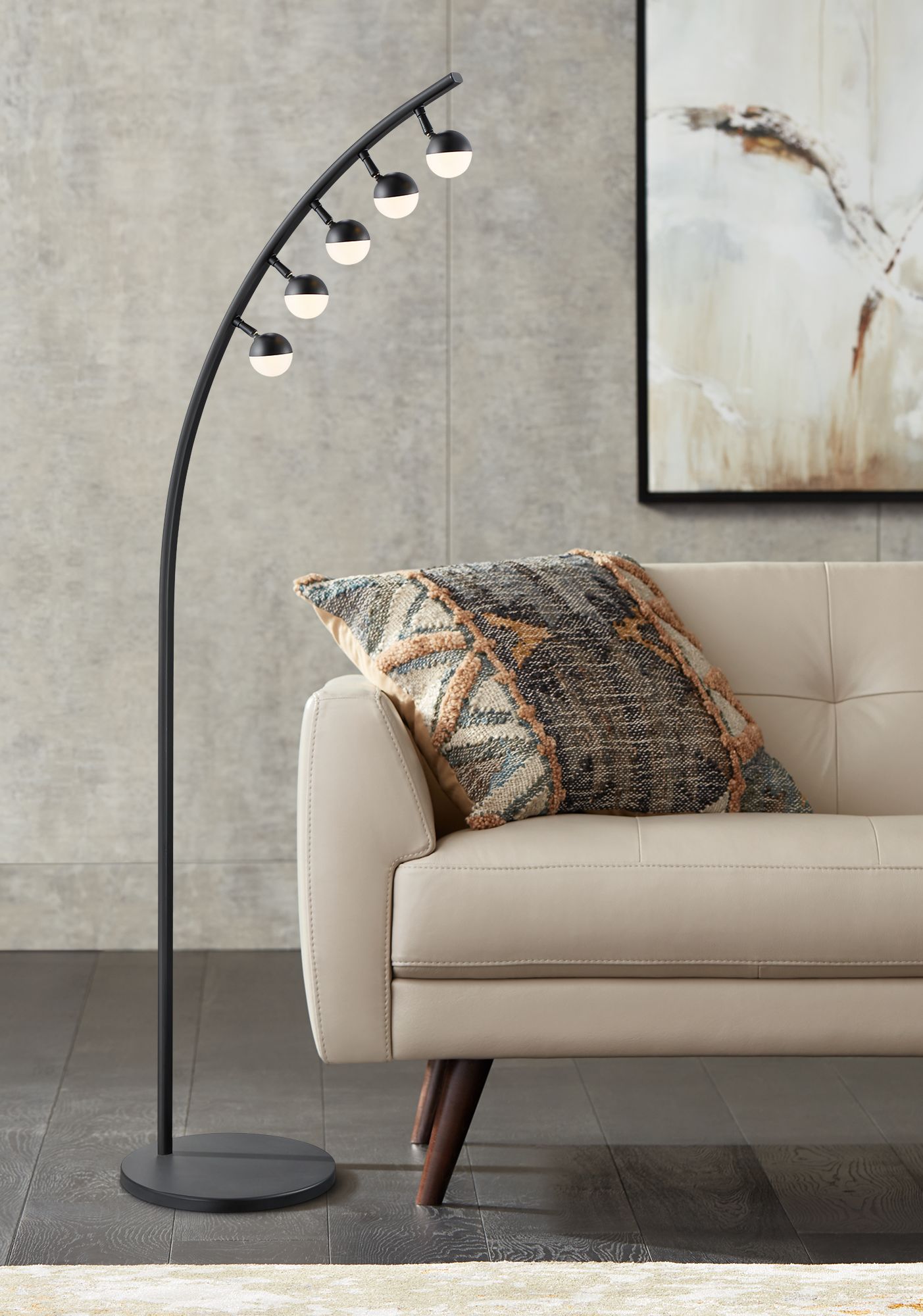 Lite Source Torshon Matte Black 5-Light LED Floor Lamp