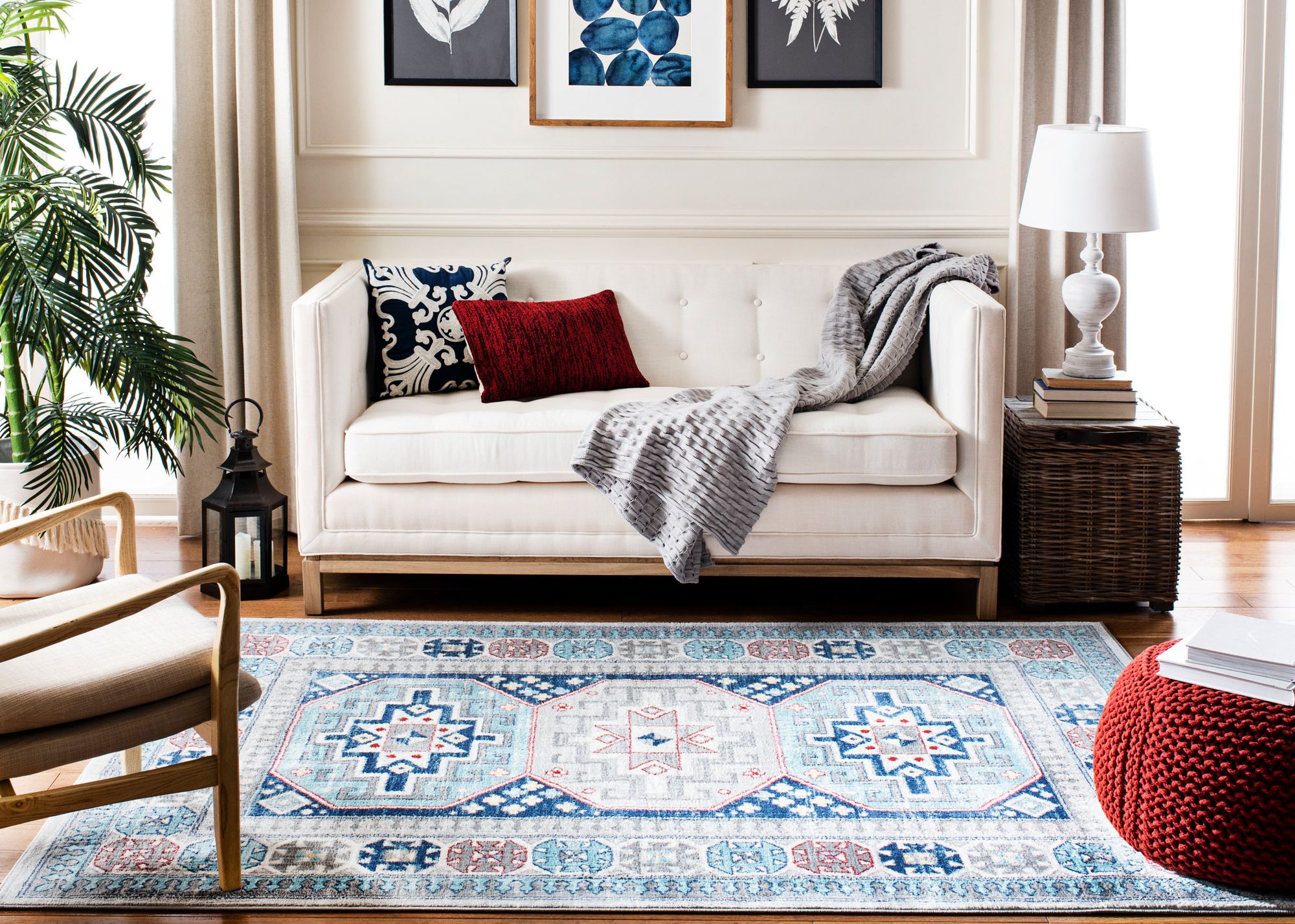 Safavieh Kazak 100 Gray and Blue Oriental Area Rug