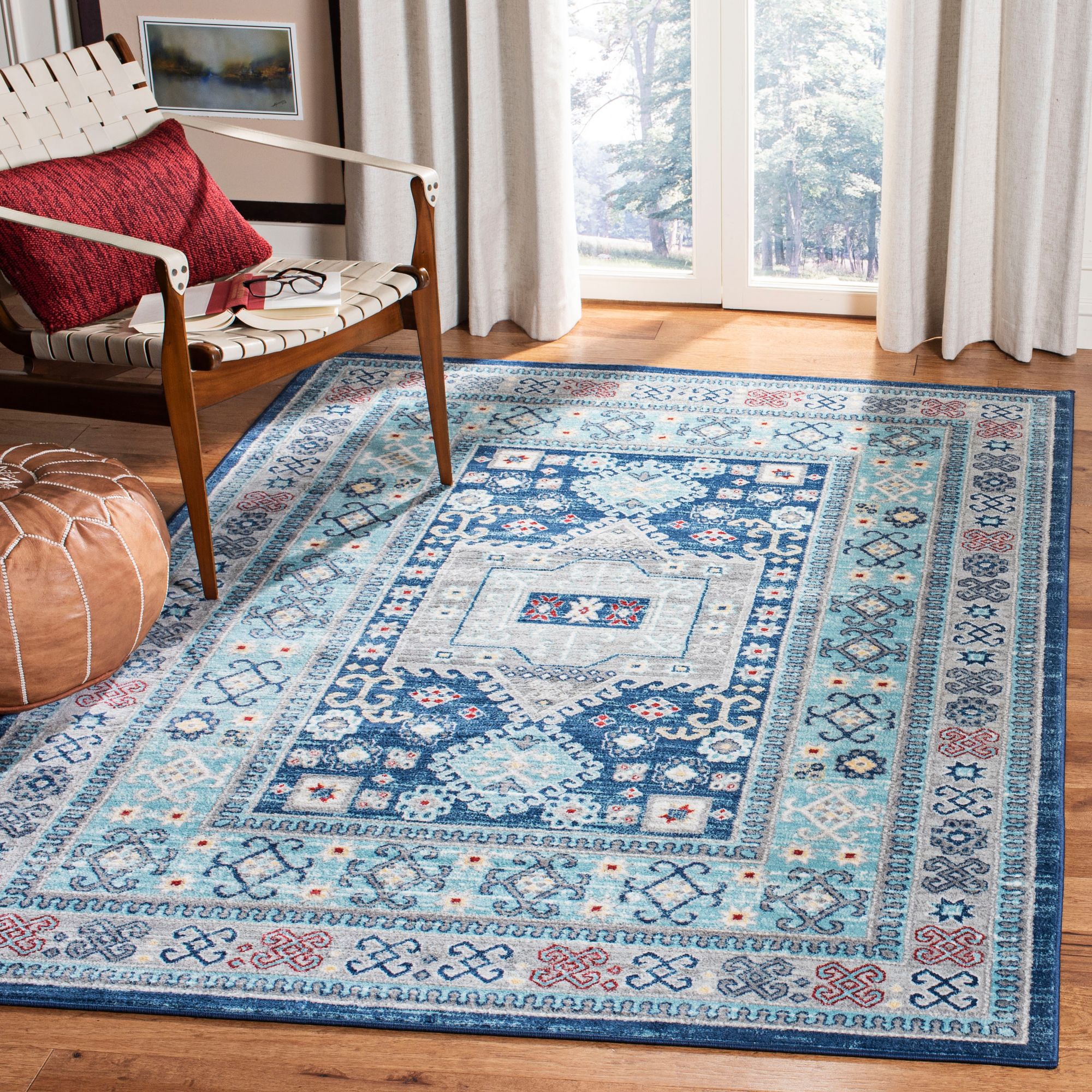 Safavieh Kazak 100 Multi-Color Blue Oriental Area Rug