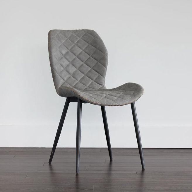 Lyle Gray Faux Leather Dining Chair Set of 2 69K50 Lamps Plus