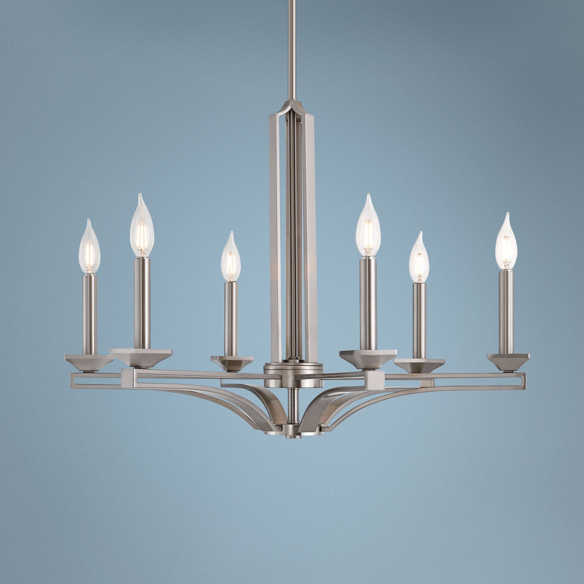 Trumbull 26" Wide Brushed Nickel 6-Light Chandelier