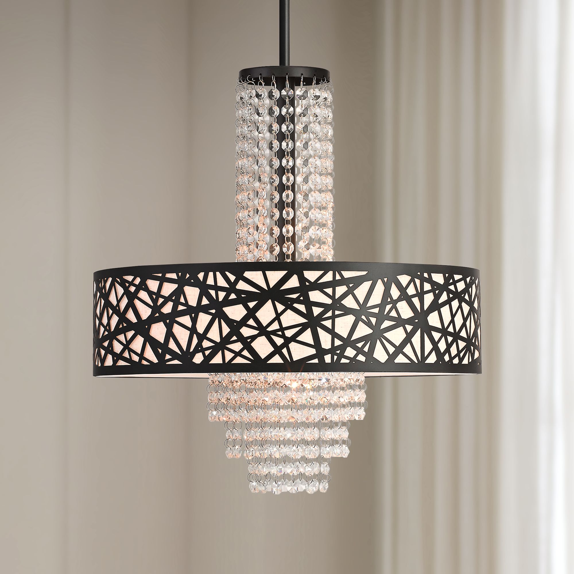 Allendale 18" Wide Bronze Crystal Pendant Chandelier