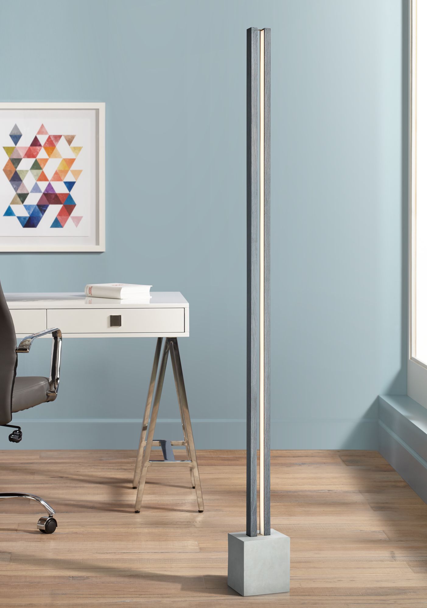 Lite Source Wonka Gray Metal LED Floor Lamp