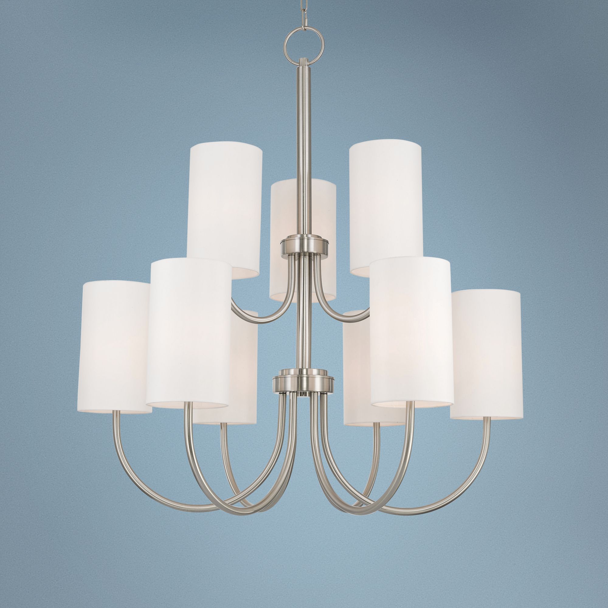 Haddonfield 42 1/2"W Brushed Nickel 9-Light Foyer Chandelier