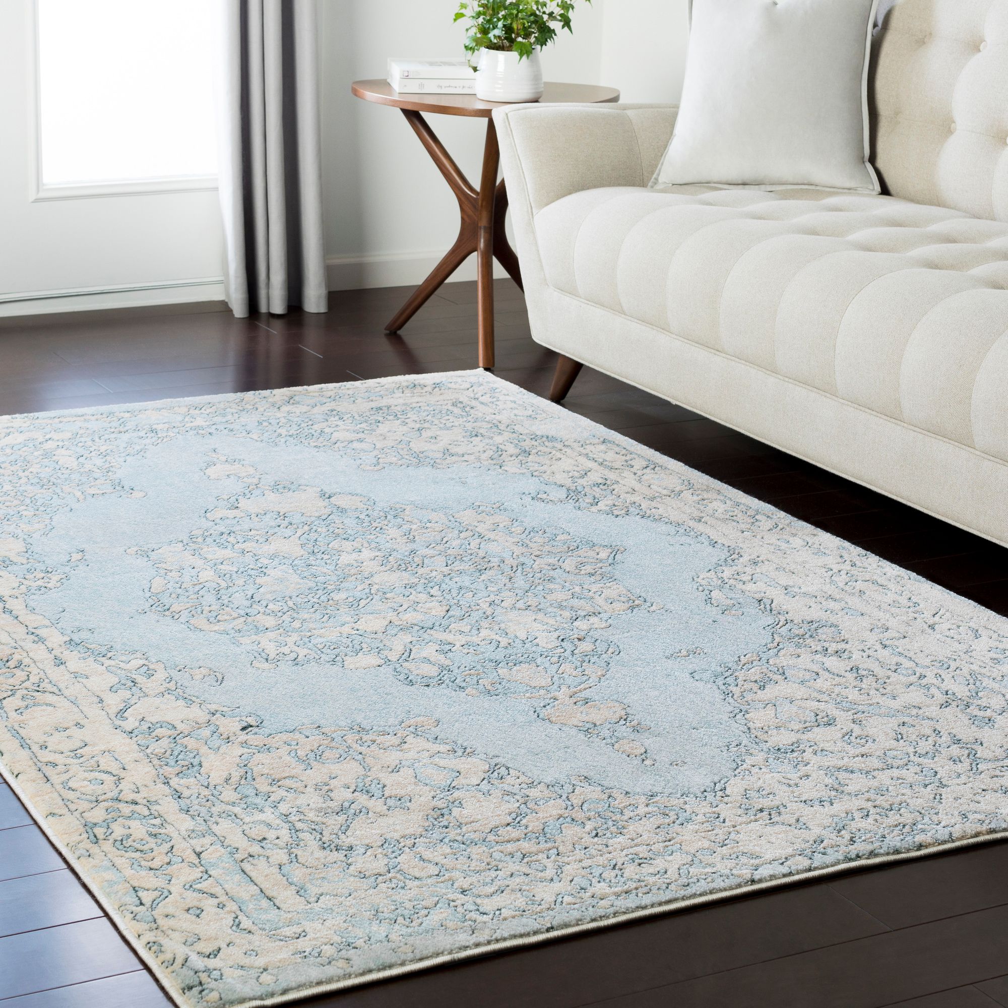 Surya Asia Minor Denim and Cream Area Rug