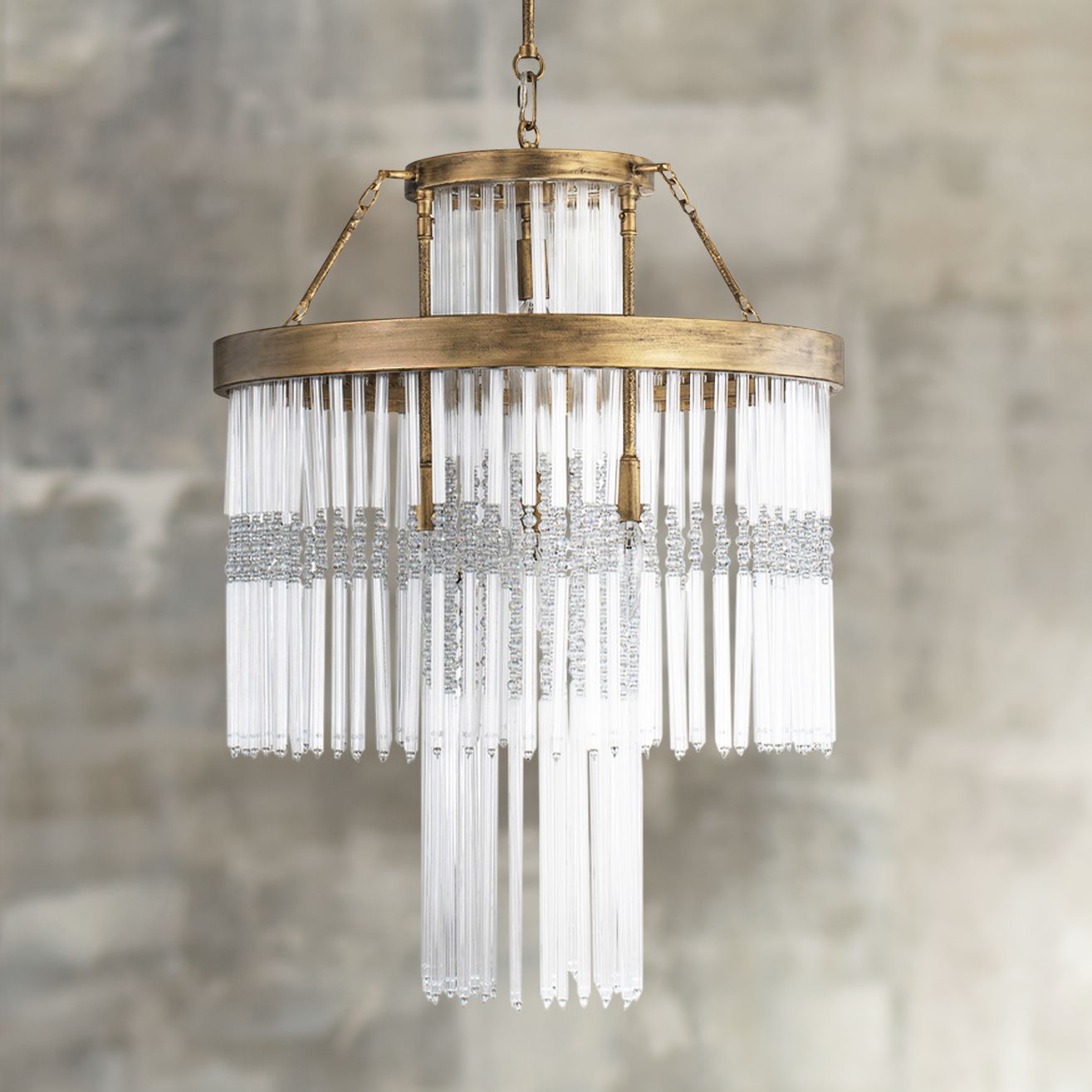 Varaluz Amelia 19 3/4"W Havana Gold and Crystal Chandelier