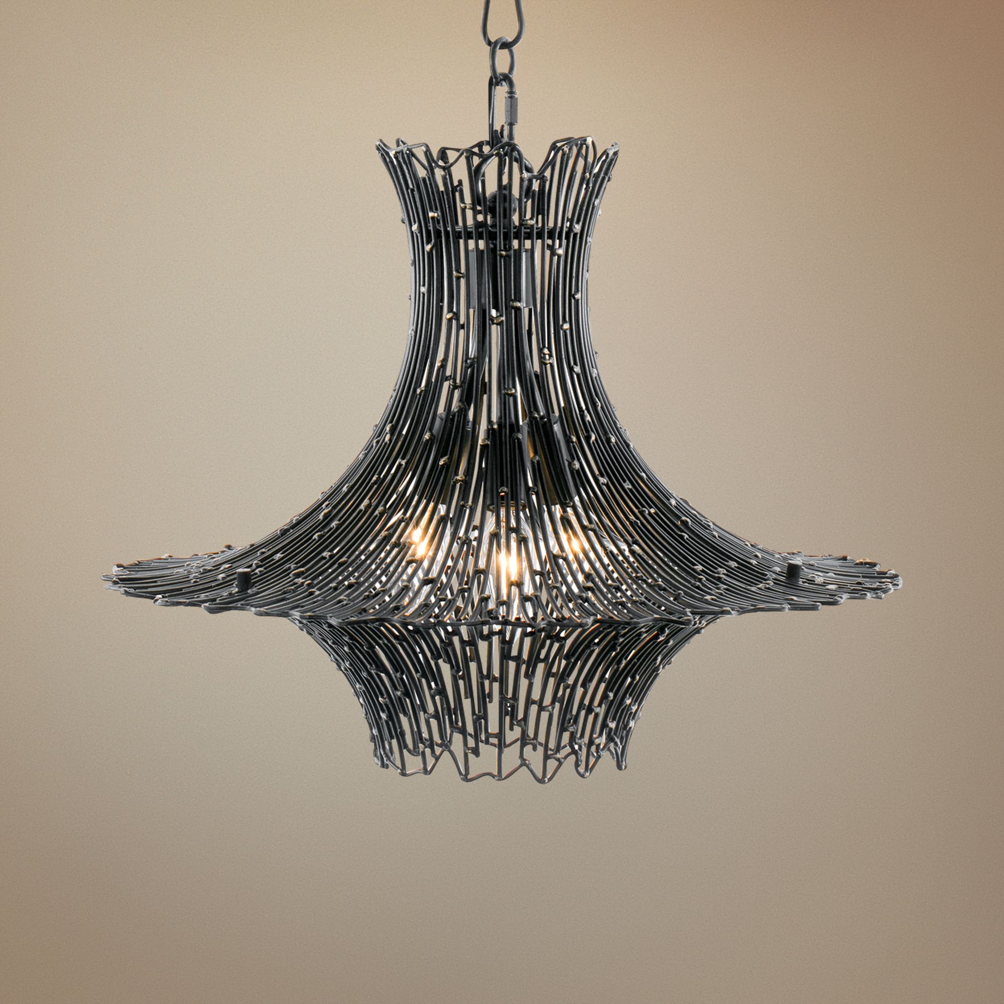 Varaluz Rikki 18" Wide Carbon and Aged Gold Chandelier