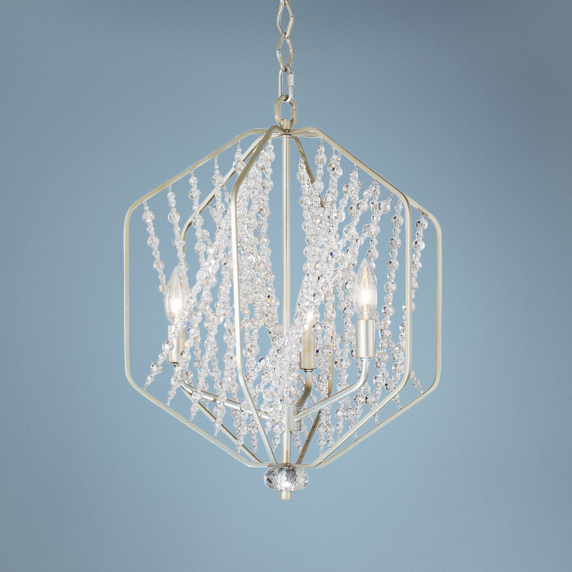 Varaluz Chelsea 17" Wide Silverado and Crystal Pendant