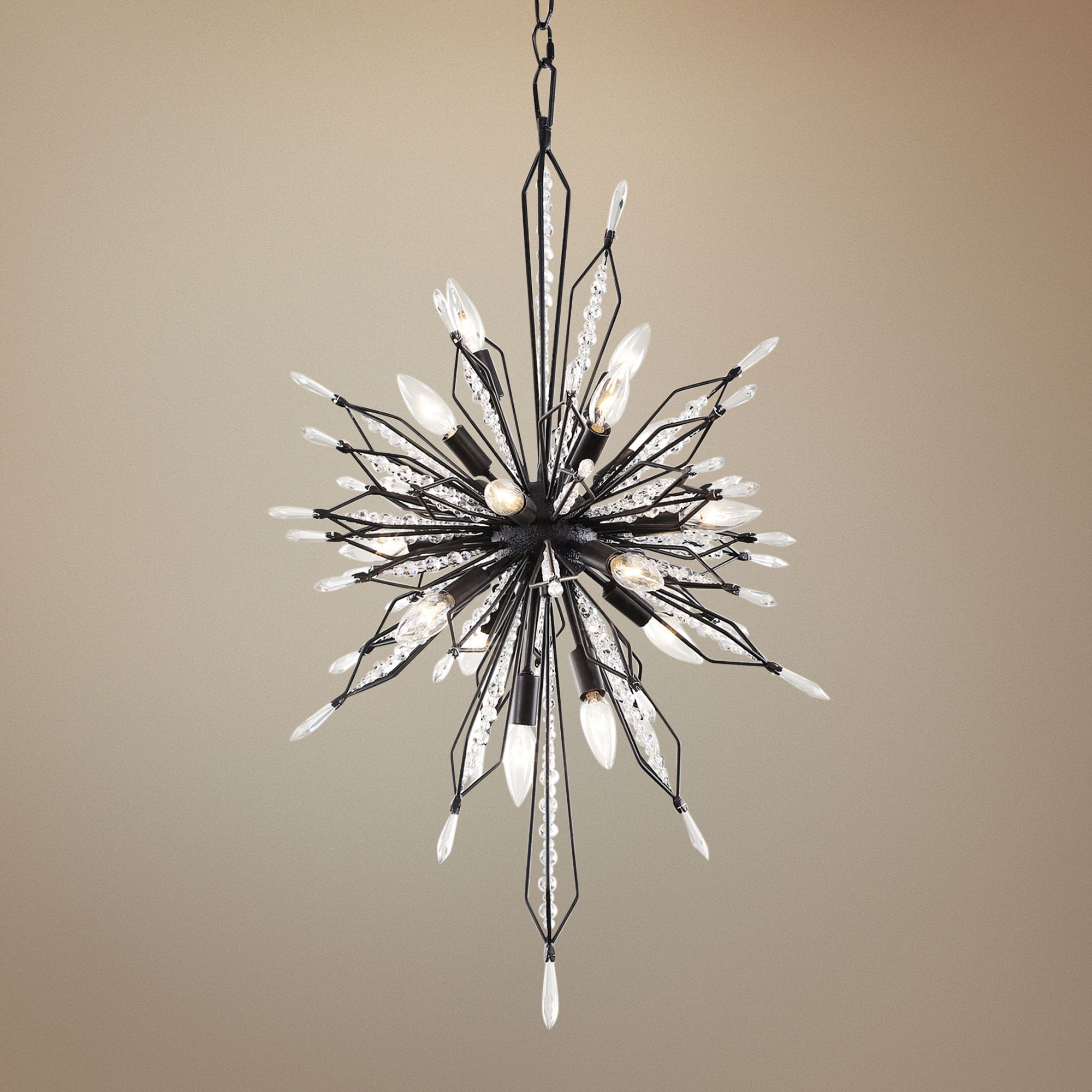 Varaluz Orbital 20" Wide Carbon and Crystal Foyer Pendant