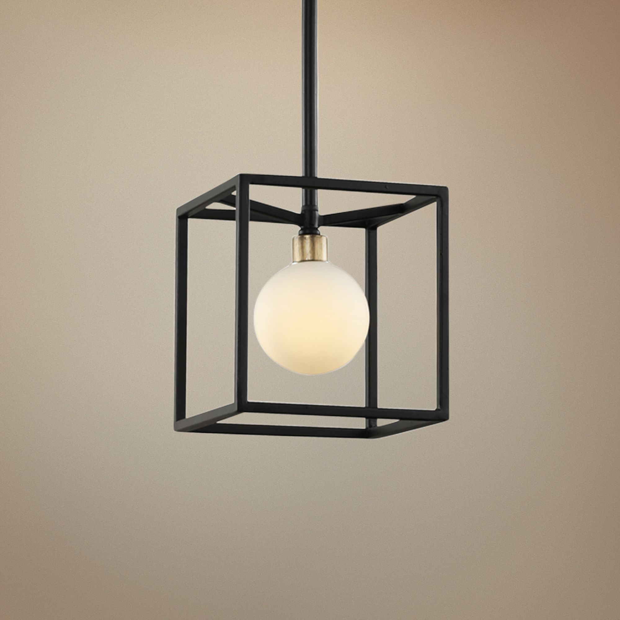 Varaluz Plaza 6"W Carbon and Havana Gold LED Mini Pendant
