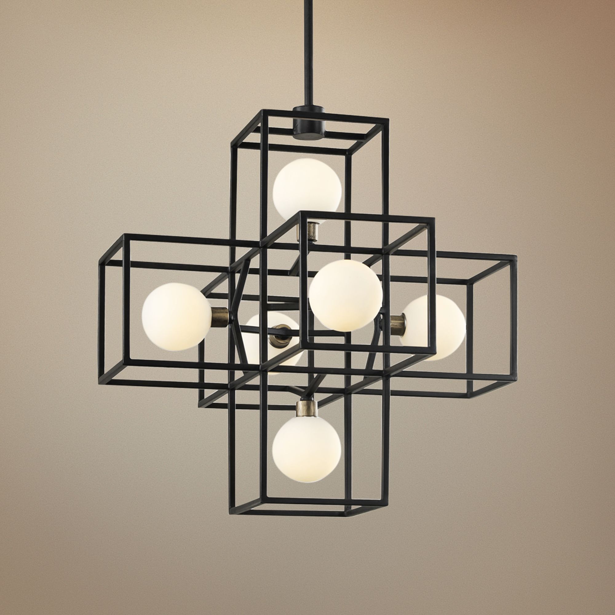 Varaluz Plaza 17 1/2" Wide Carbon 6-Light LED Pendant