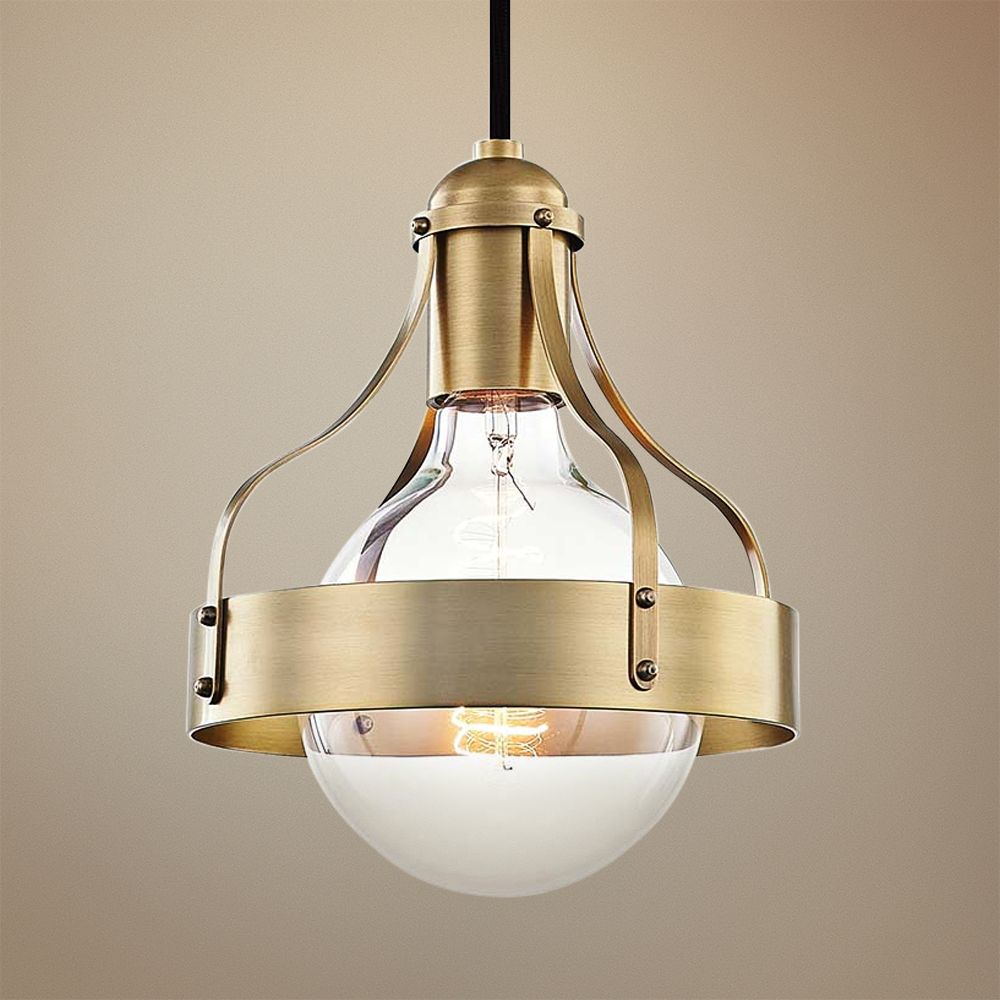 Mitzi Violet 7 1/2" Wide Aged Brass Mini Pendant