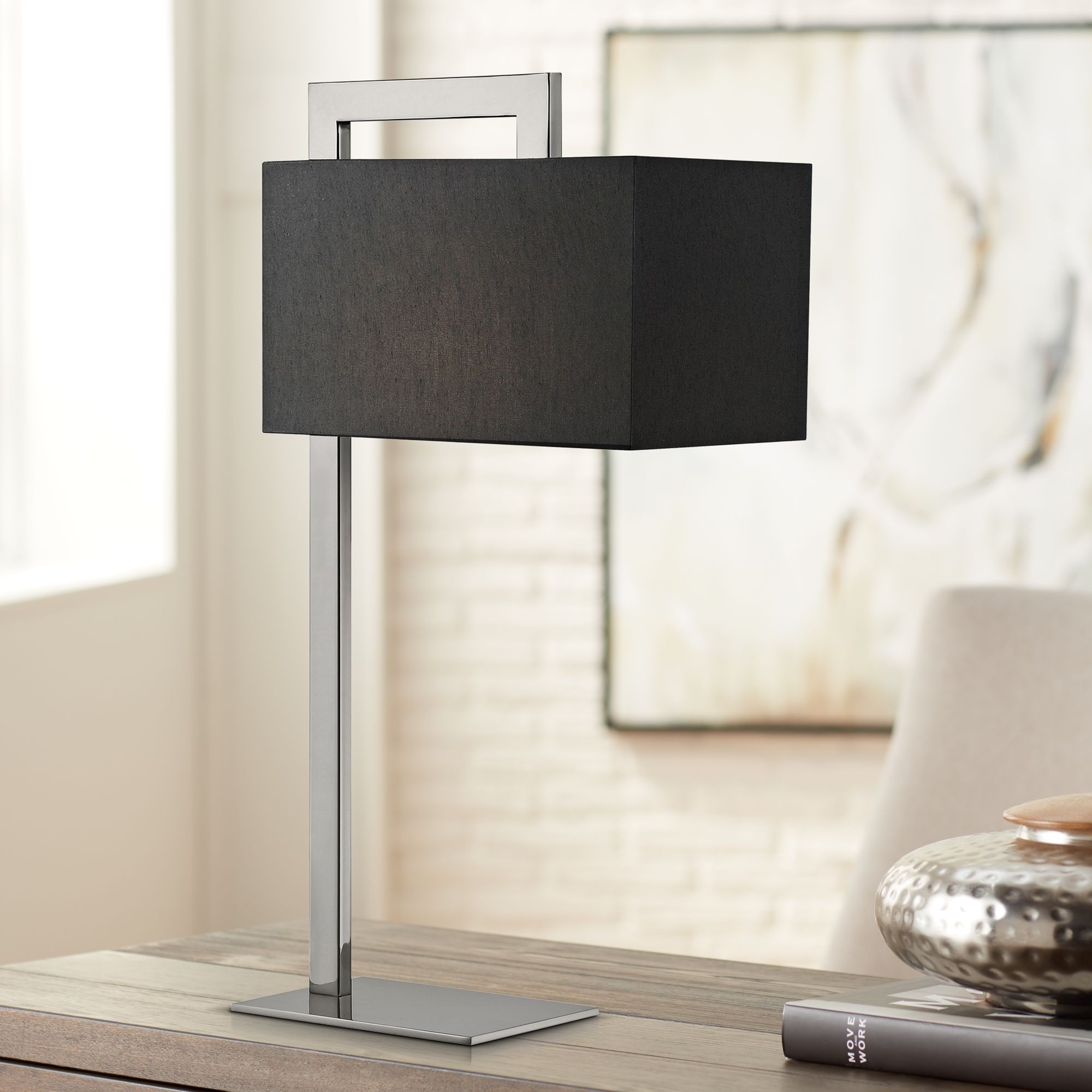 Blair Chrome Finish Modern Lamp by Lite Source