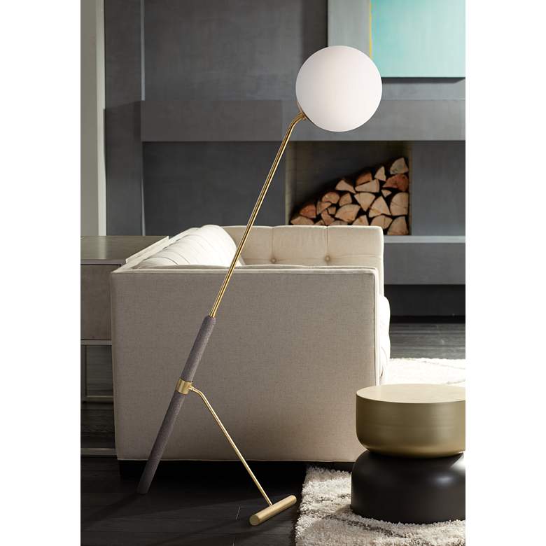 Mitzi Brielle Aged Brass and Concrete Floor Lamp