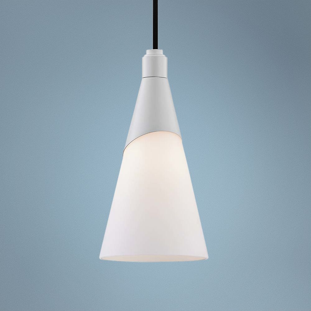Mitzi Parker 5"W Glossy White with Matte Glass Mini Pendant