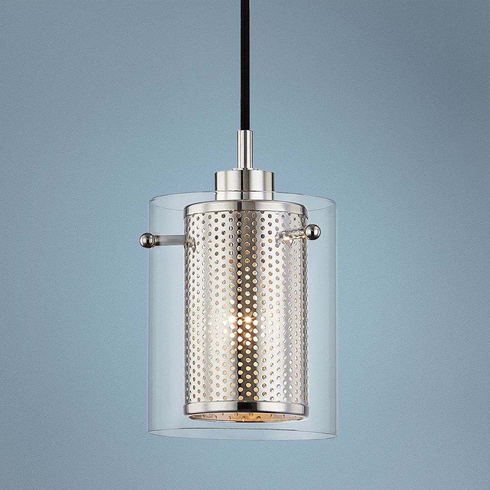 Mitzi Elanor 5 1/2"W Polished Nickel w/ Glass Mini Pendant