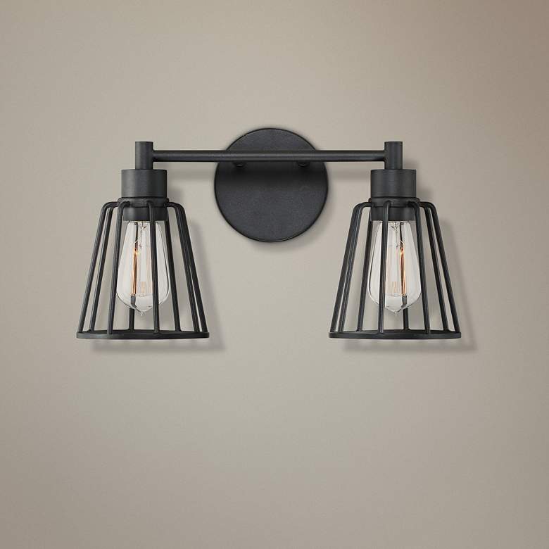 Quoizel Atticus 8 3/4&quot; High Earth Black 2-Light Wall Sconce