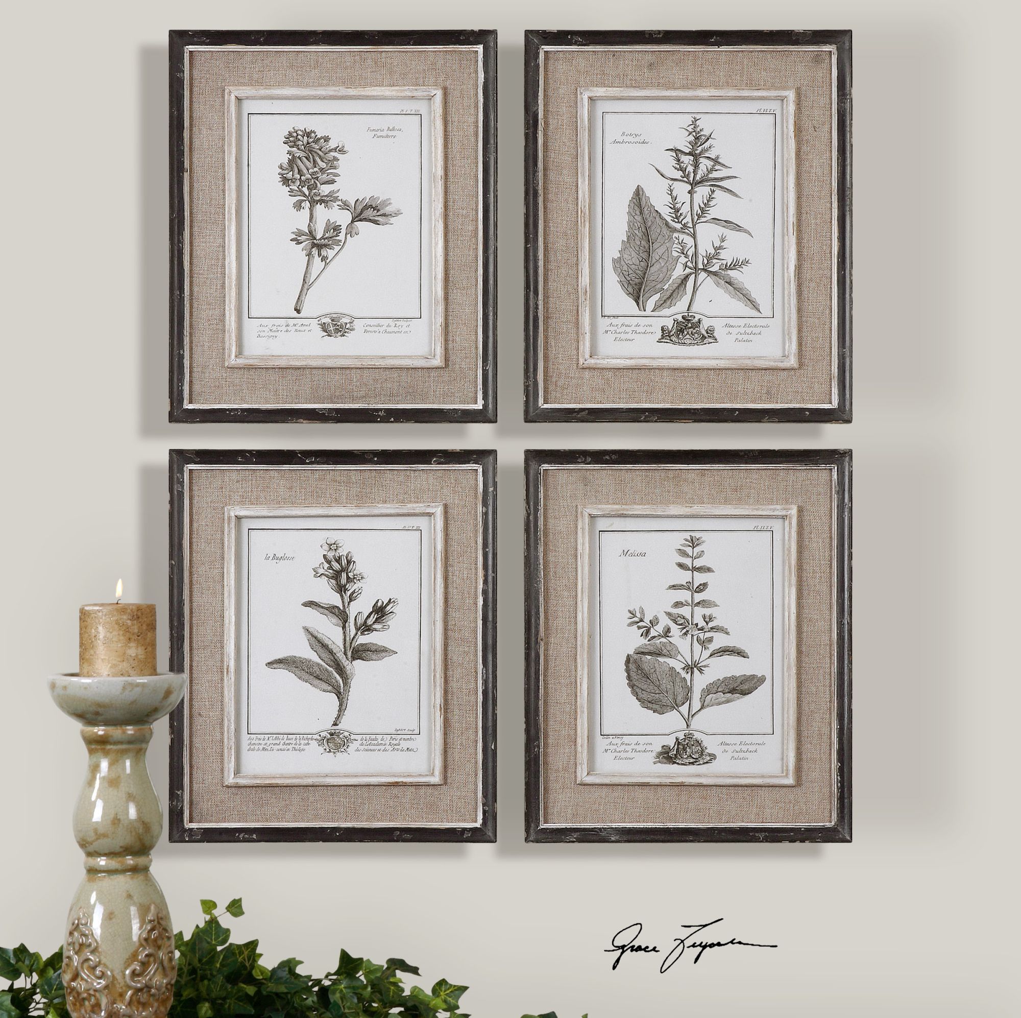 Casual Gray Study 17 1/2" High 4-Piece Framed Wall Art Set