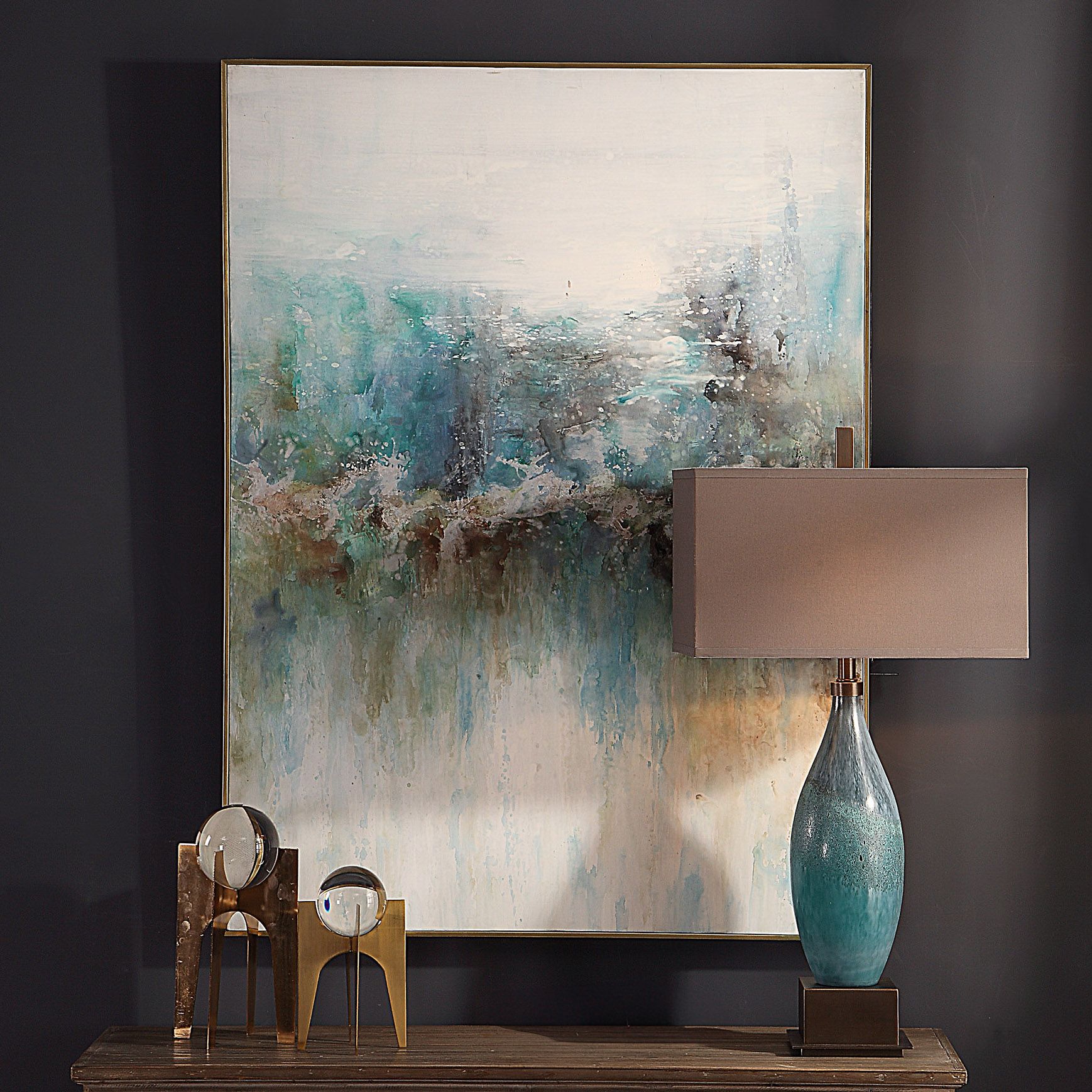 Uttermost Mountain Top 48 1/2" High Framed Canvas Wall Art