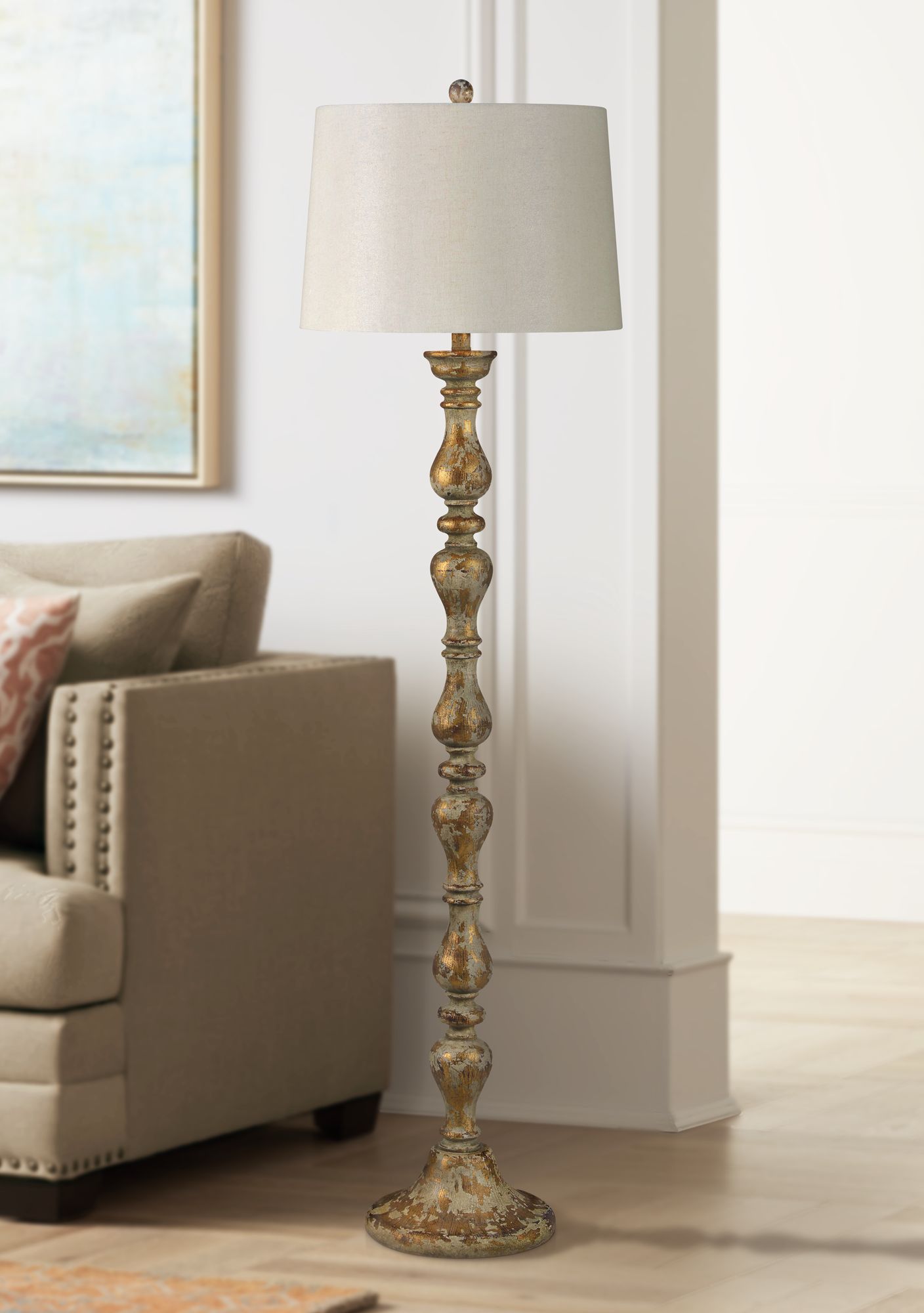 gold tone floor lamps