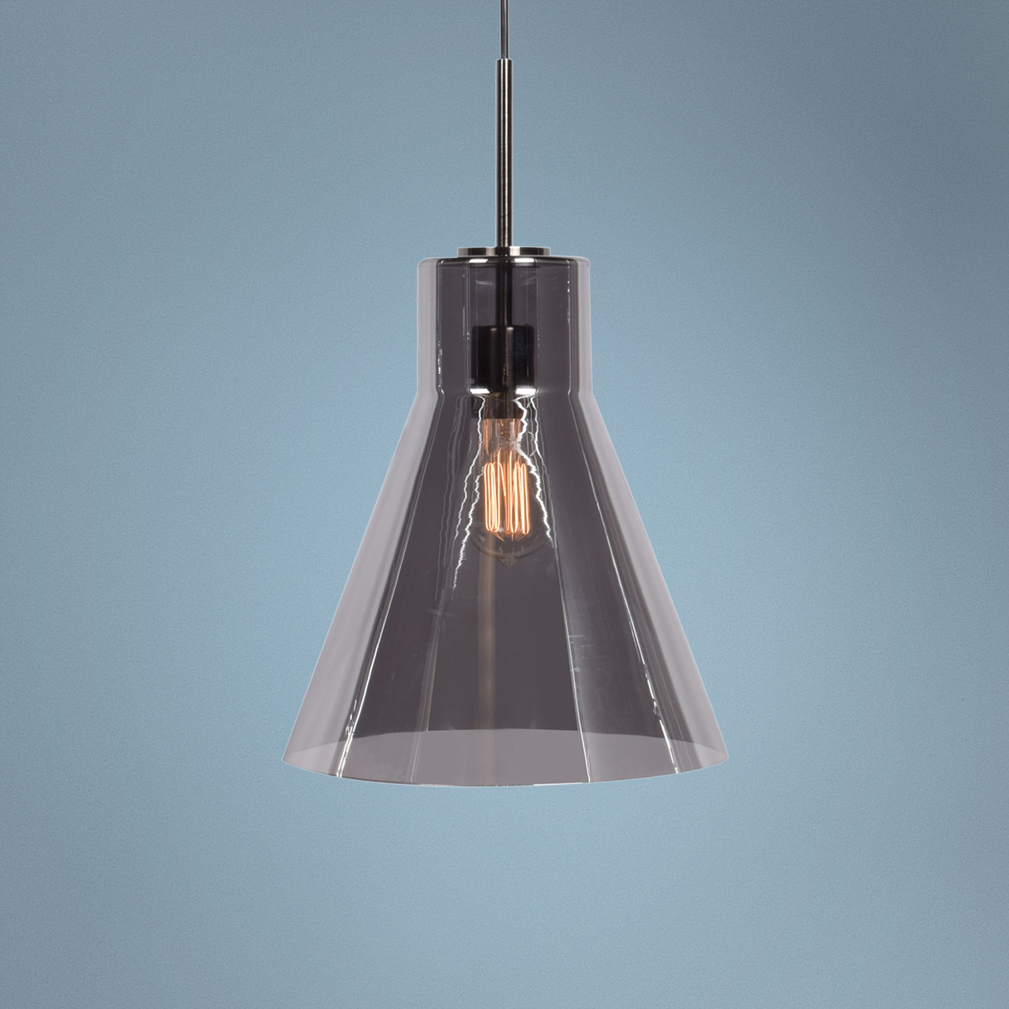 Simplicite 11 3/4"W Black Nickel Conical LED Mini Pendant
