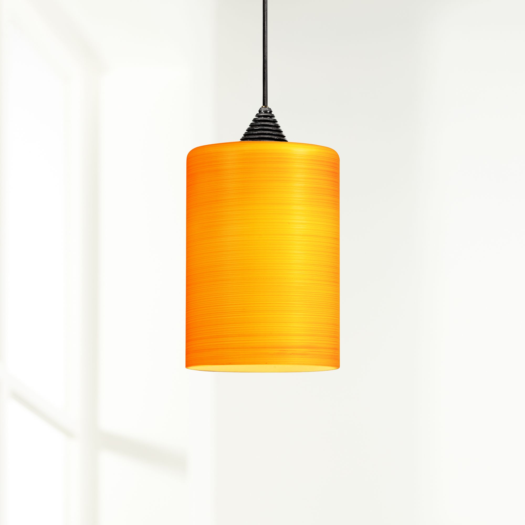 Amber Cylinder Glass 4 1/4" Wide Rust LED Mini Pendant