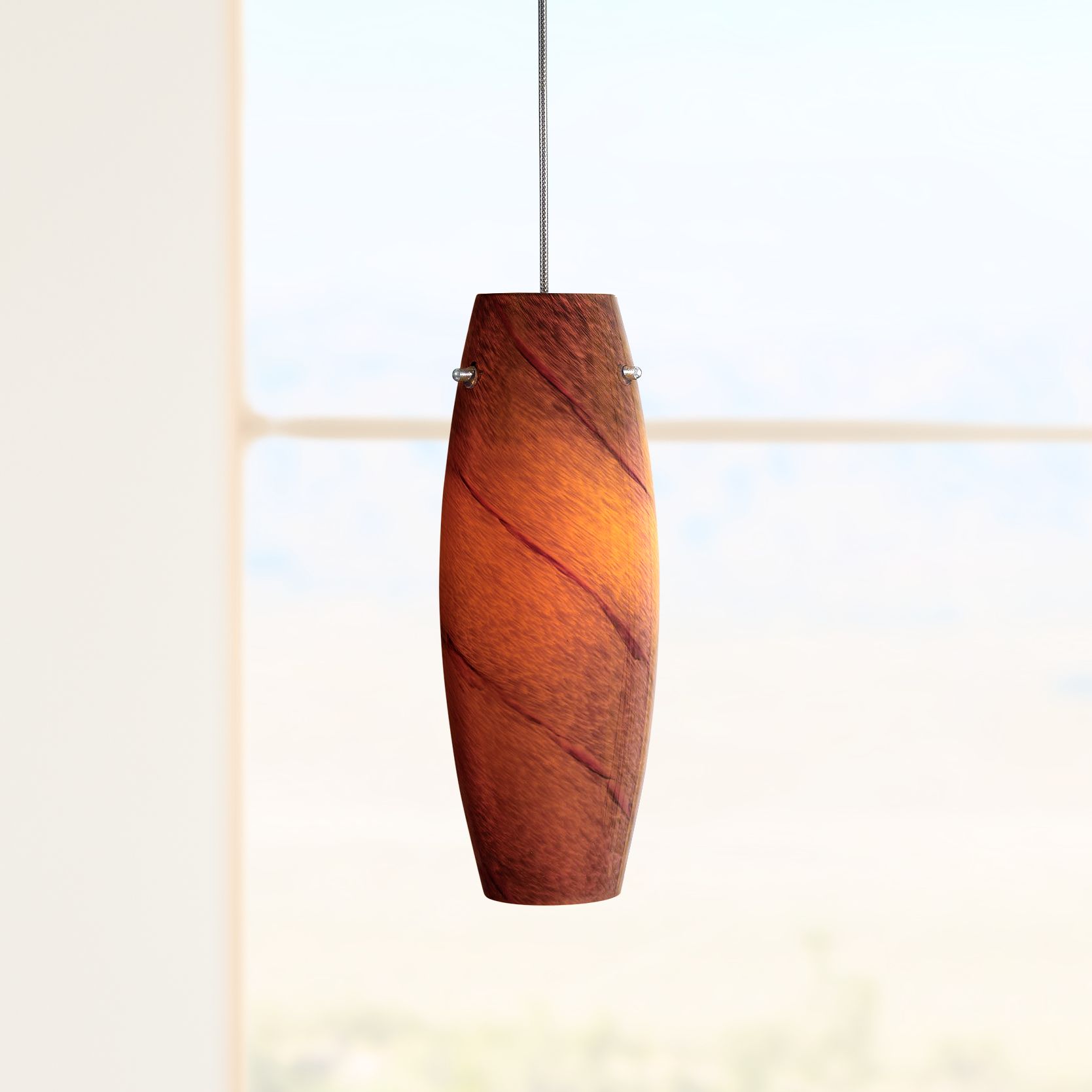 Amber Swirl 3 1/4"W Brushed Steel Low Voltage Mini Pendant