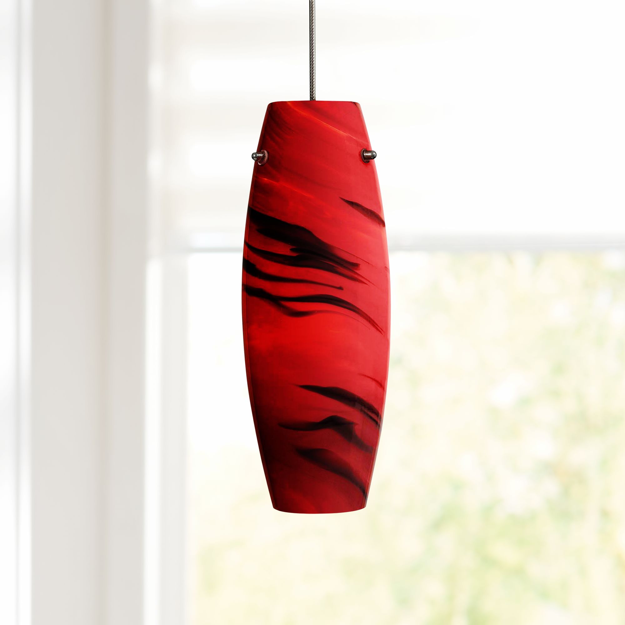 Red Swirl 3 1/4"W Brushed Steel Low Voltage Mini Pendant