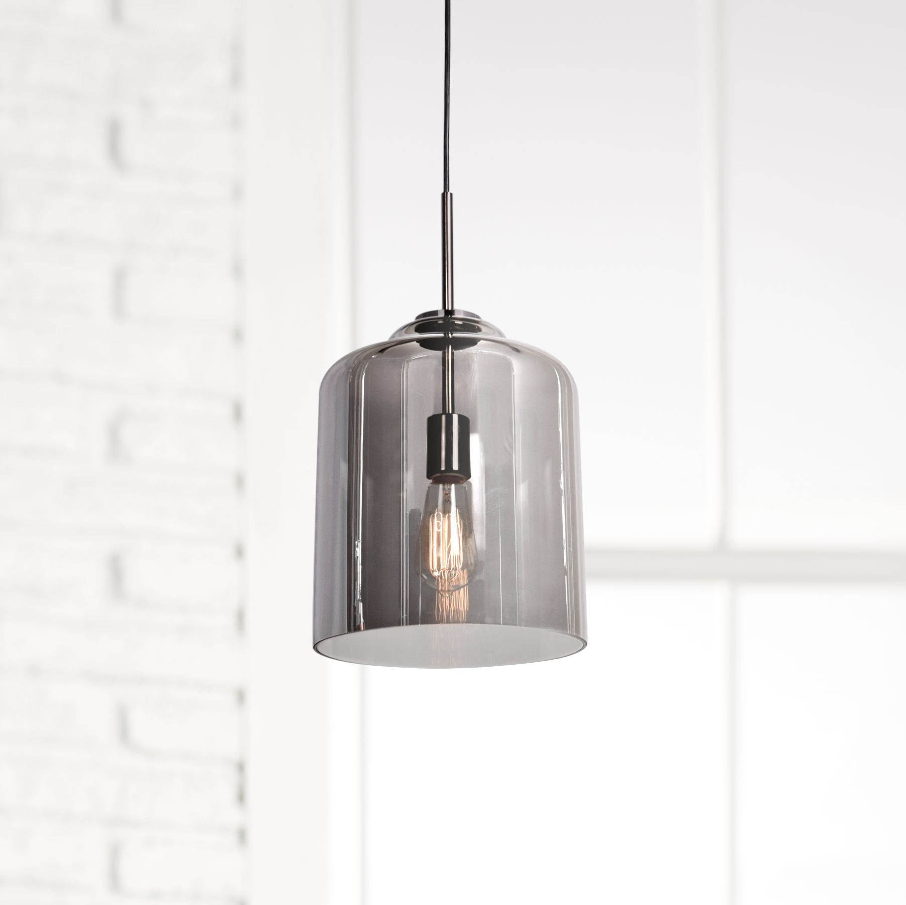 Simplicite 9 1/2"W Black Nickel and Glass LED Mini Pendant
