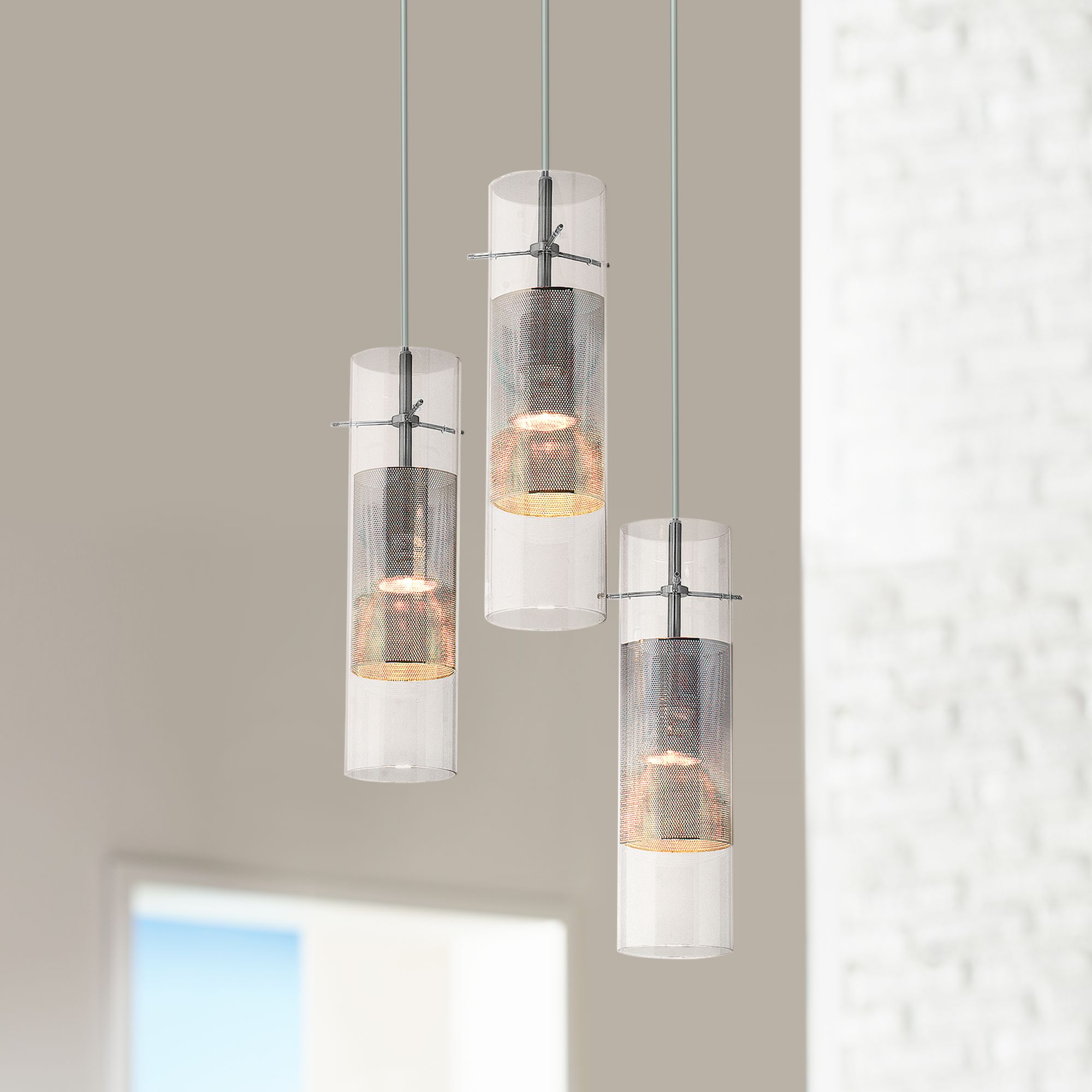 Spartan 10" Wide Brushed Nickel 3-Light LED Mini Pendant