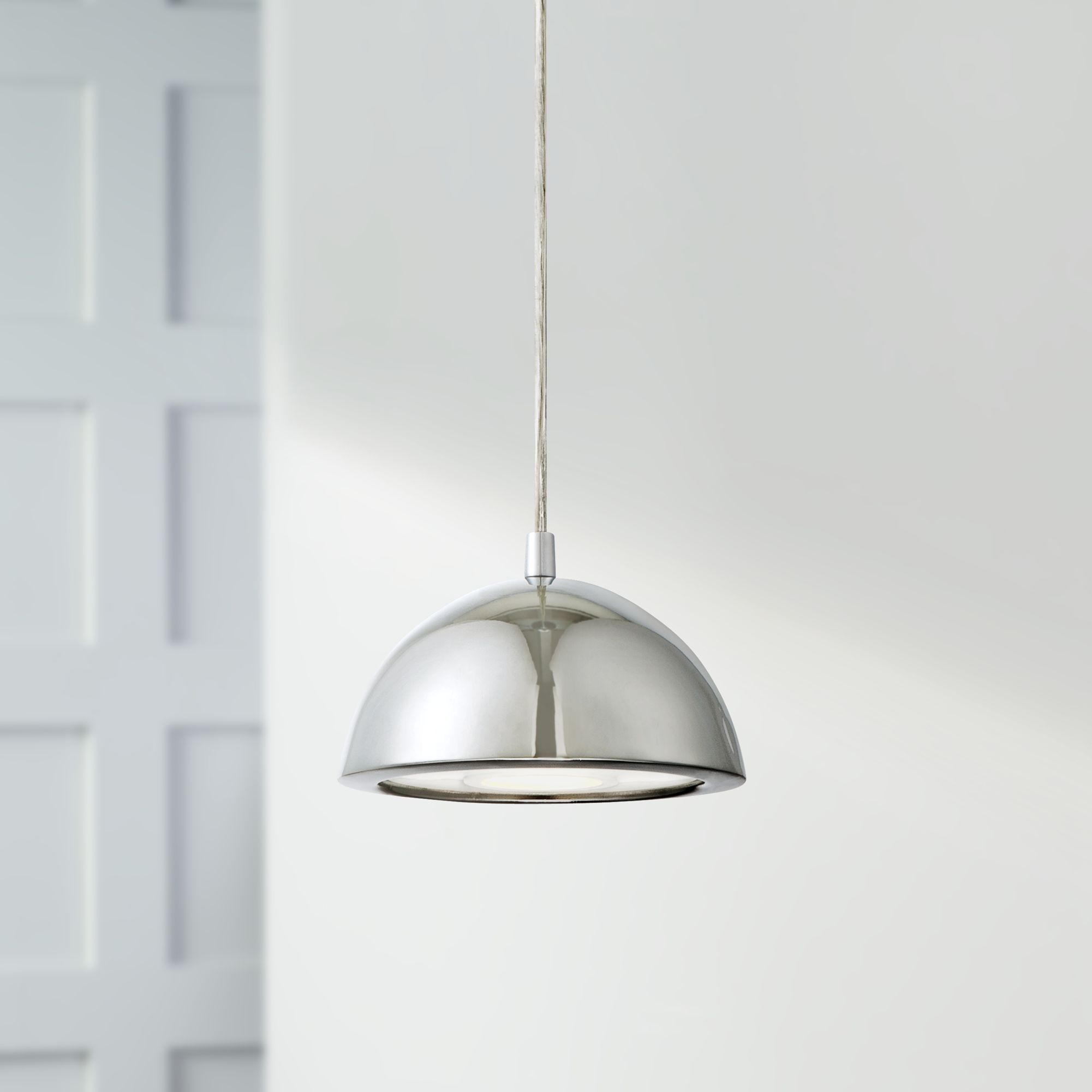 Possini Euro Design Godori 6" Wide LED Chrome Mini Pendant