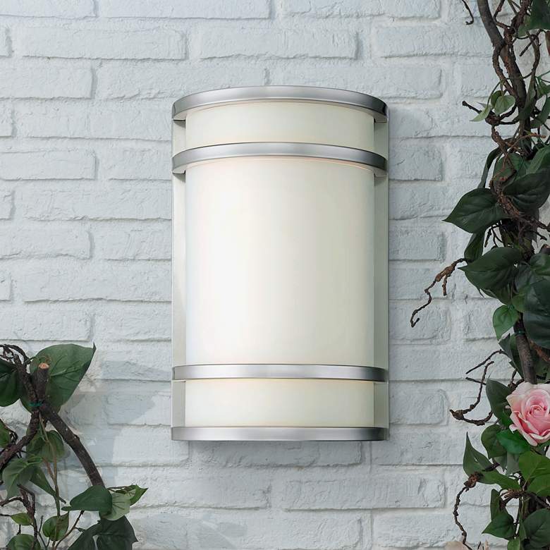 Bay View 12&quot; High Stainless Steel Outdoor Wall Light
