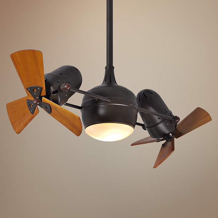 Bronze Dual Head Rotational Ceiling Fan, Double Oscillating Ceiling Fan