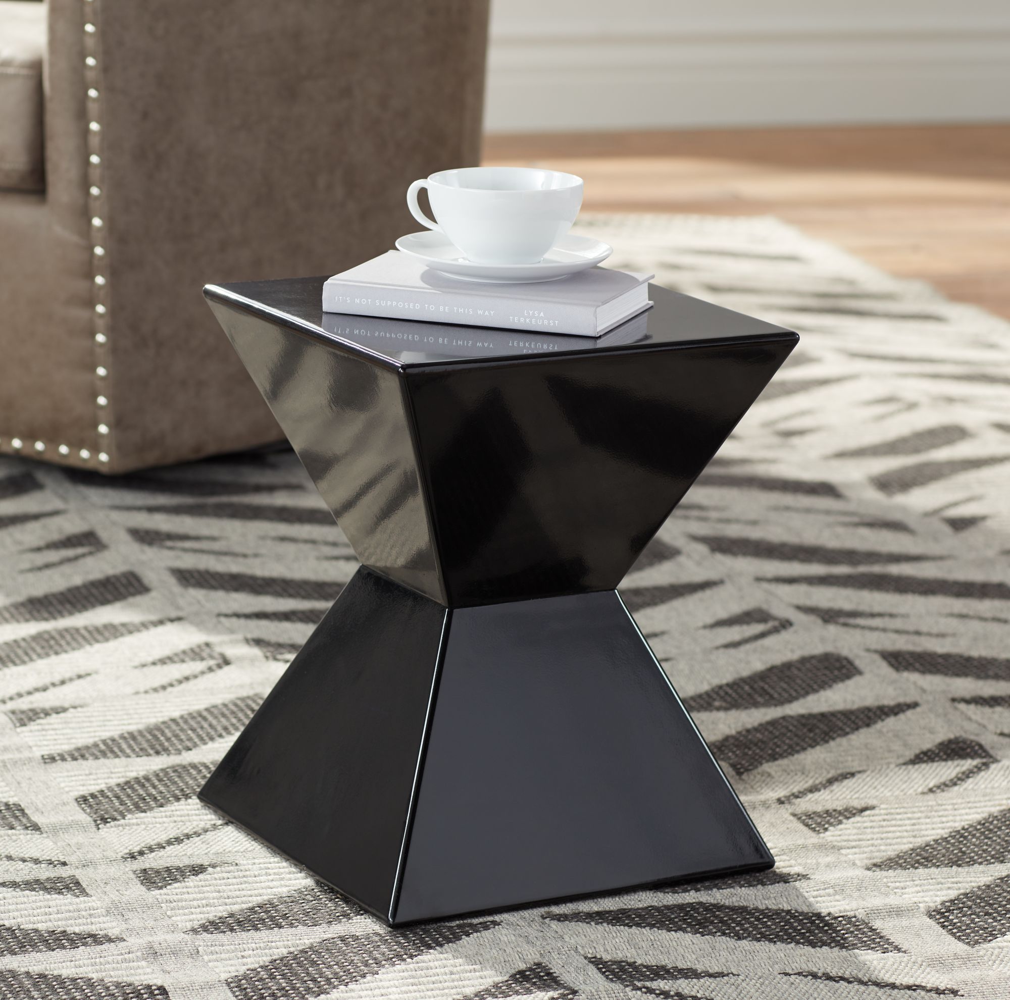 Rocco Modern Black End Table 6G061 Lamps Plus