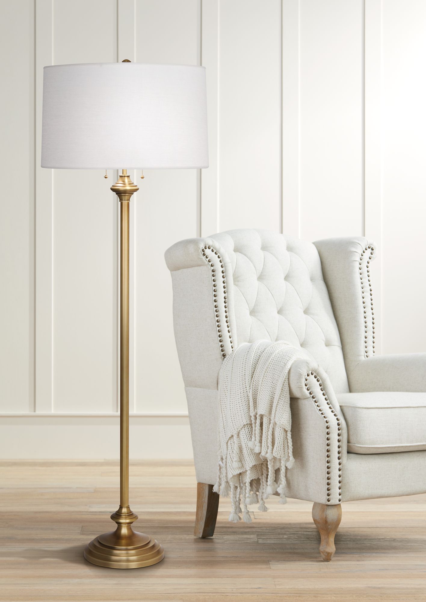 Robert Abbey Monroe 67 1/2" High Antique Brass Floor Lamp