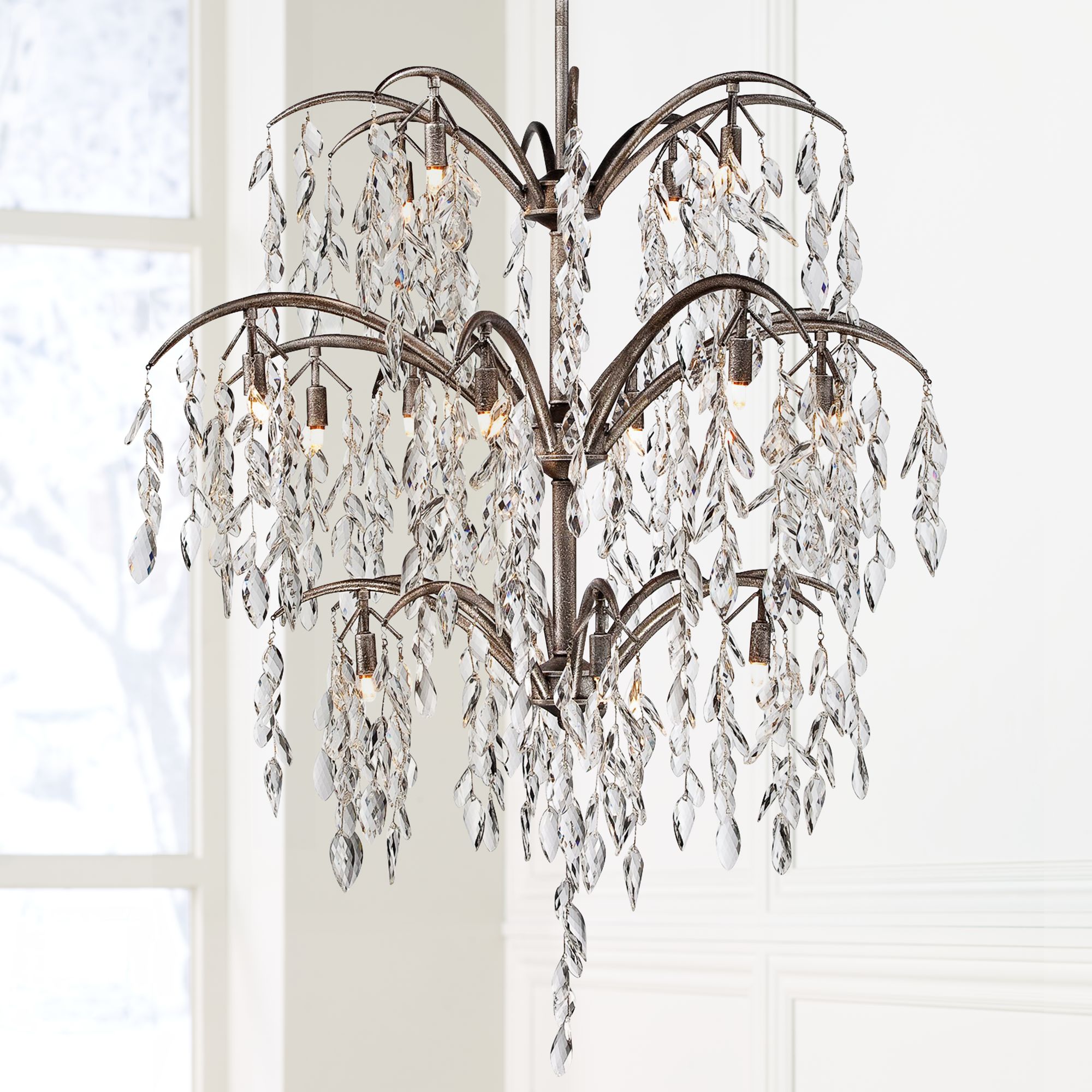 Metropolitan Bella Flora 38 1/4" Wide Silver Mist Chandelier