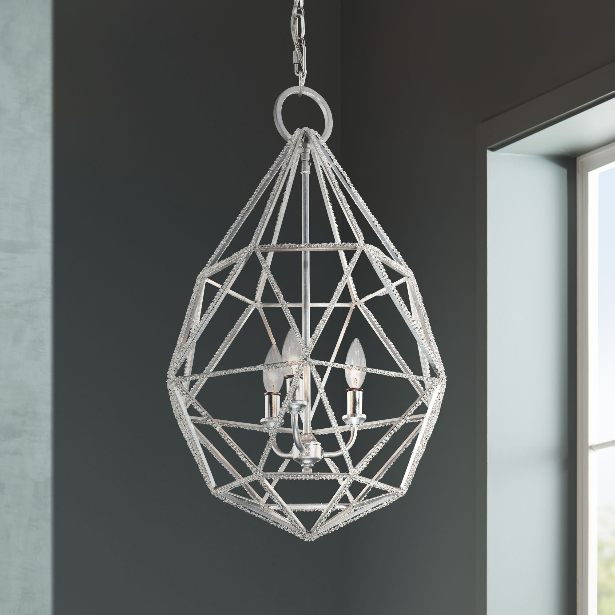 Feiss Marquise 17 3/4" Wide Silver Pendant Light