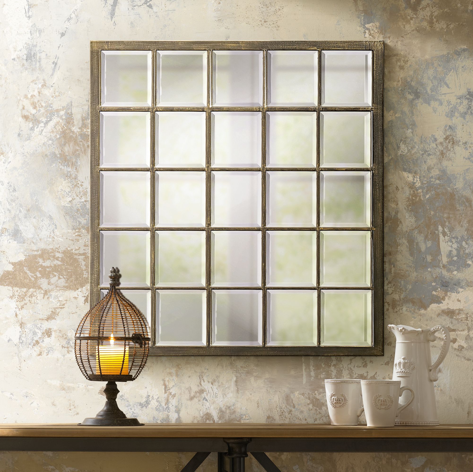 Howard Elliott Superior Oiled Bronze 34" x 38" Wall Mirror